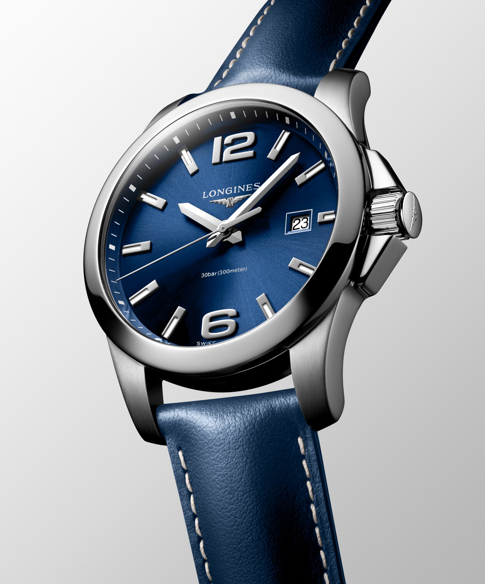大学 割引 Conquest Quartz US Longines | L37594960 blue, Sunray 41mm watch 男性用