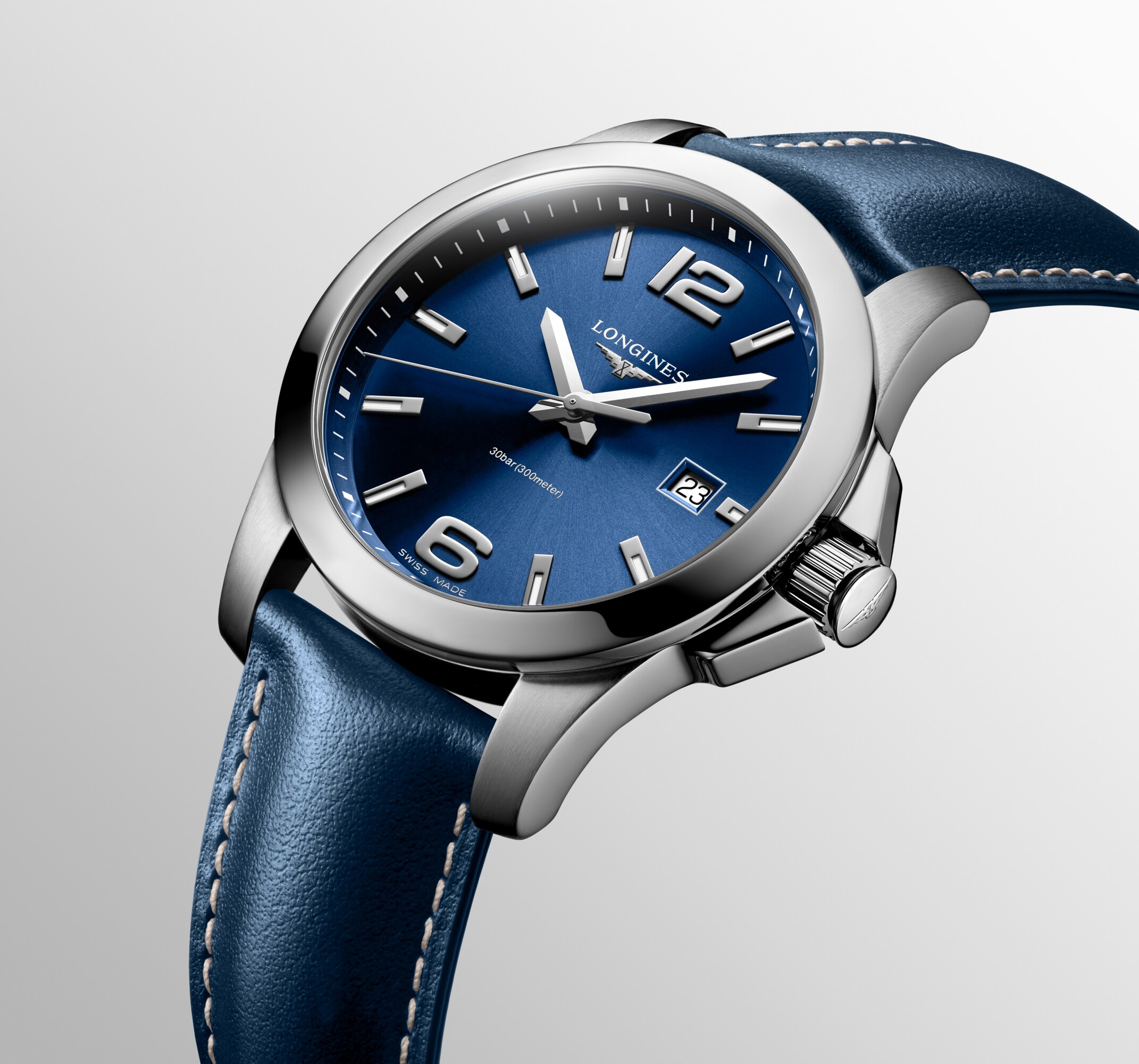 Conquest Quartz watch 41mm Sunray blue, L37594960 | Longines US