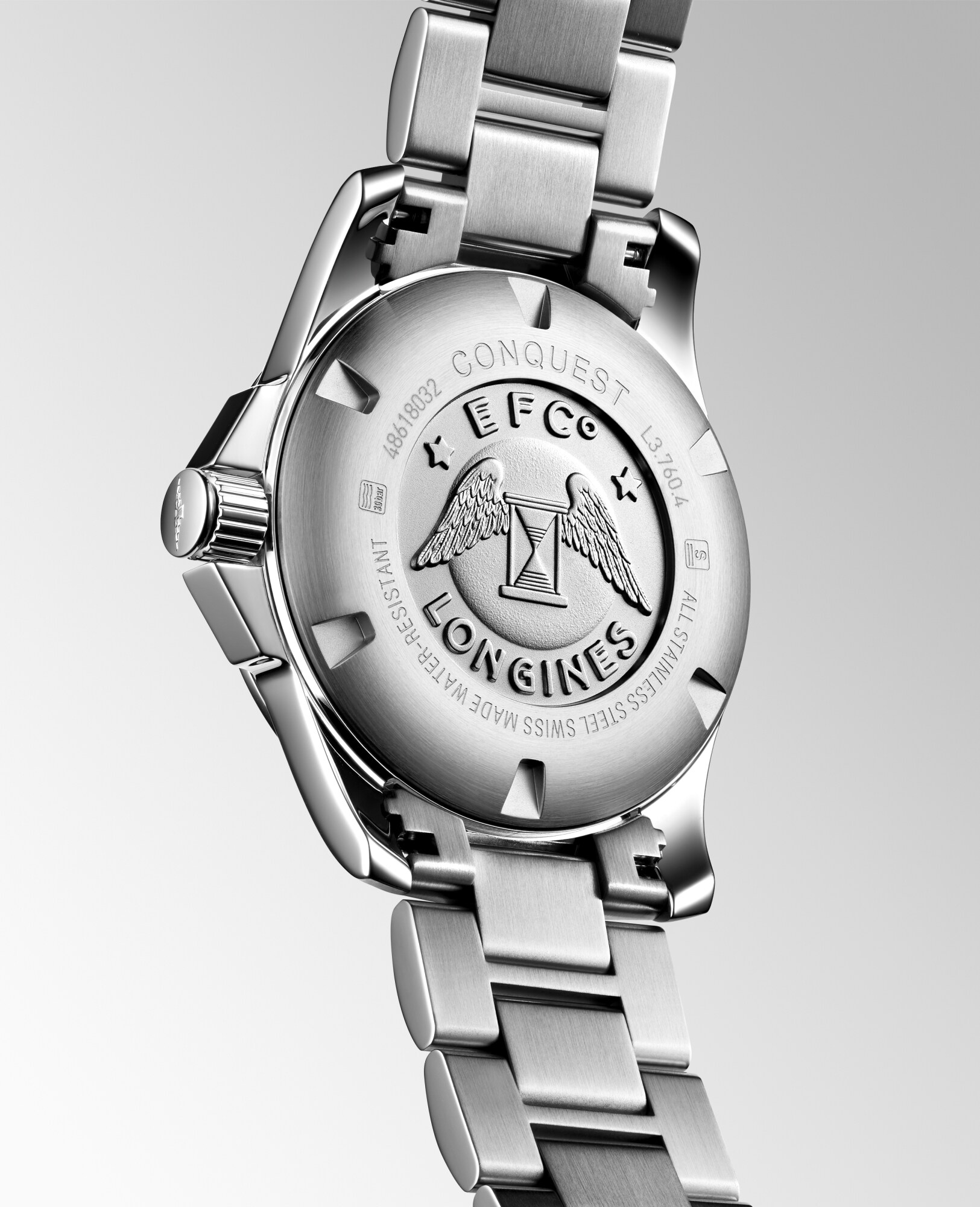 CONQUEST Quartz, Stainless Steel, Sunray Blue Dial, Bracelet Watch