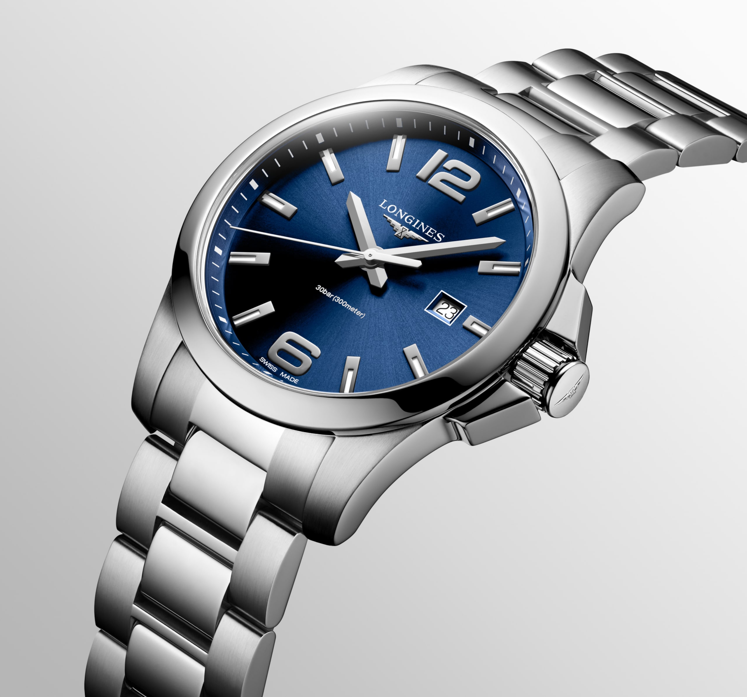 Longines CONQUEST al quarzo acciaio inossidabile Watch - L3.760.4.96.6