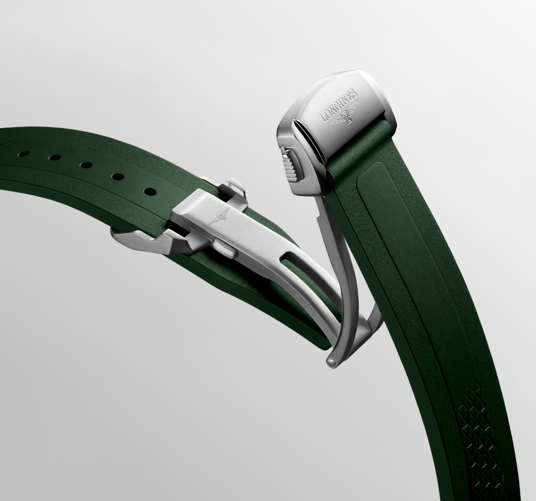 コンクエスト 自動巻、ステンレススティール、サンレイグリーン