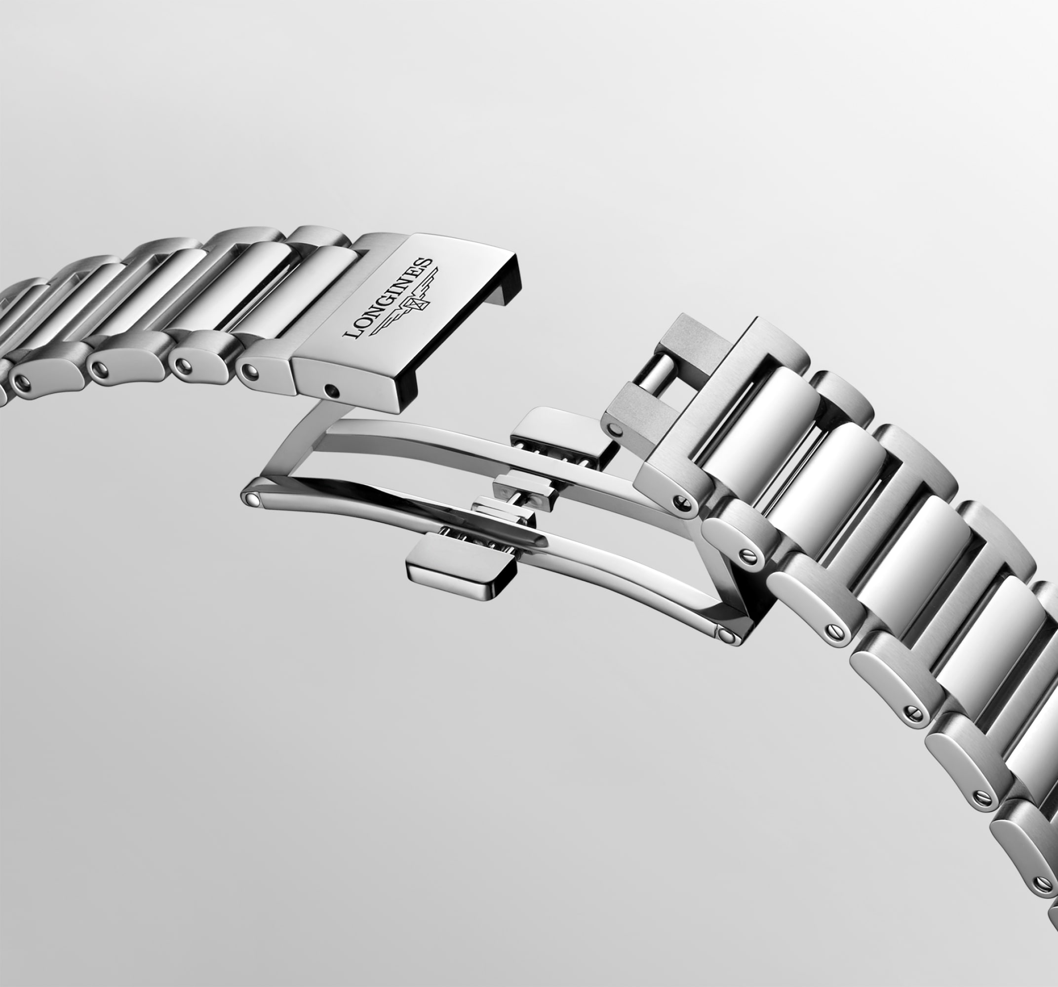 コンクエスト 自動巻、ステンレススティール、ブラック「サンレイ