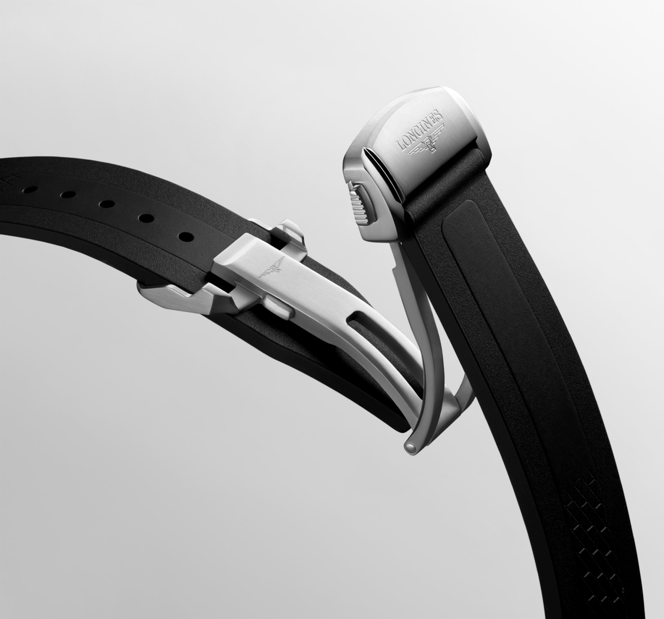 コンクエスト 自動巻、ステンレススティール、ブラック「サンレイ