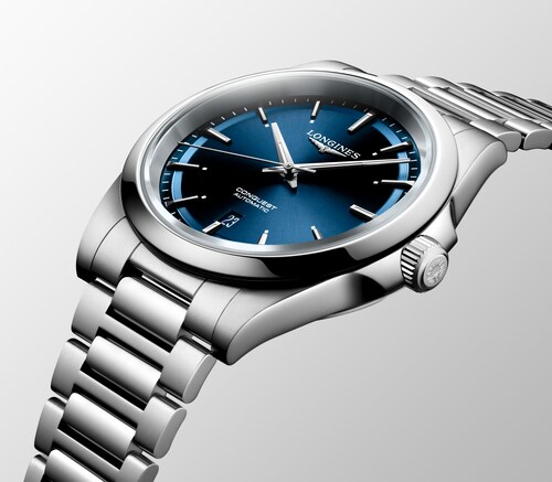 CONQUEST Automatic, Stainless Steel, Sunray Blue Dial, Bracelet Watch ...