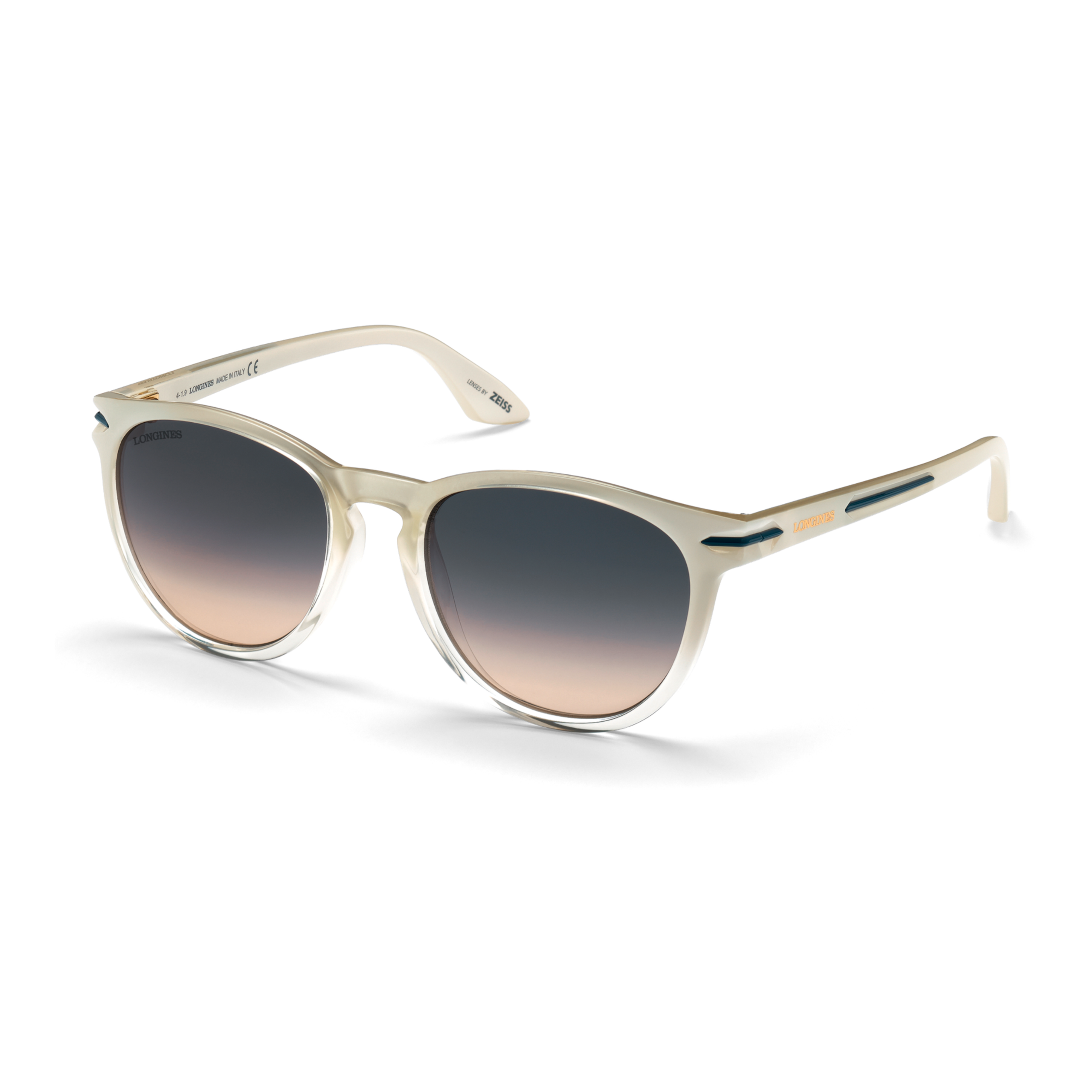 Longines 헤리티지 - 선글라스 화이트 프레임 블루 렌즈 - 라운드형 - LG0001H5424W - 안경