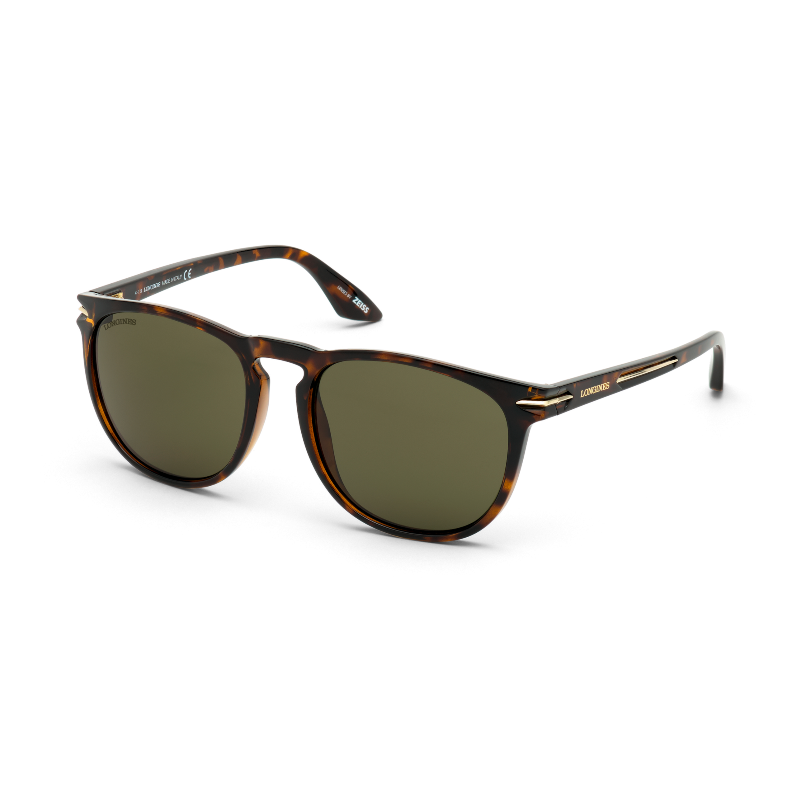 Longines 헤리티지 - 선글라스 톨토이즈 프레임 그린 렌즈 - 라운드형 - LG0006H5752N - 안경