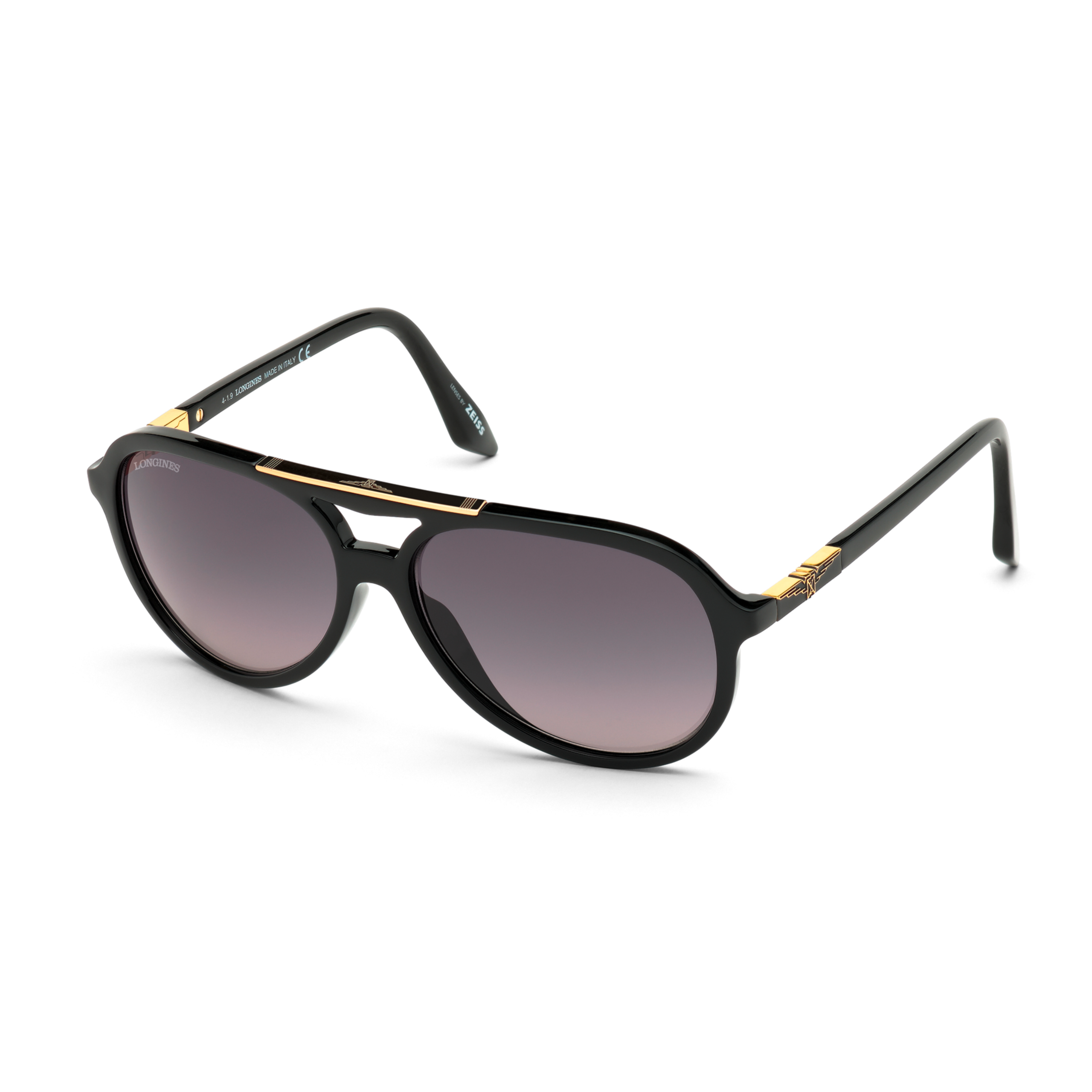Longines 運動系列 - 黑色鏡框煙燻色鏡片太陽眼鏡 - 飛行 - LG0003H5901B - 眼鏡