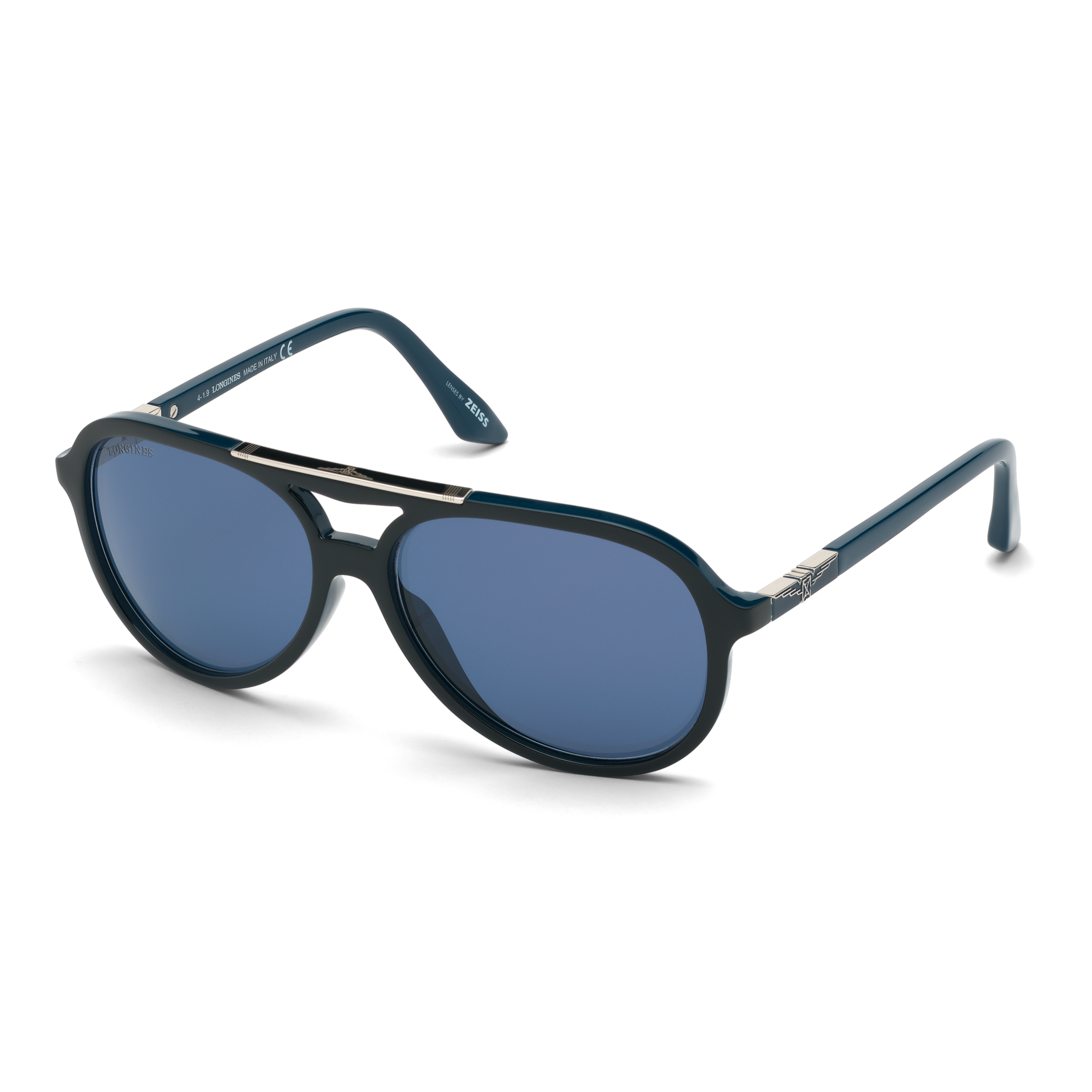 Longines 運動系列 - 黑色鏡框藍色鏡片太陽眼鏡 - 飛行 - LG0003H5905V - 眼鏡