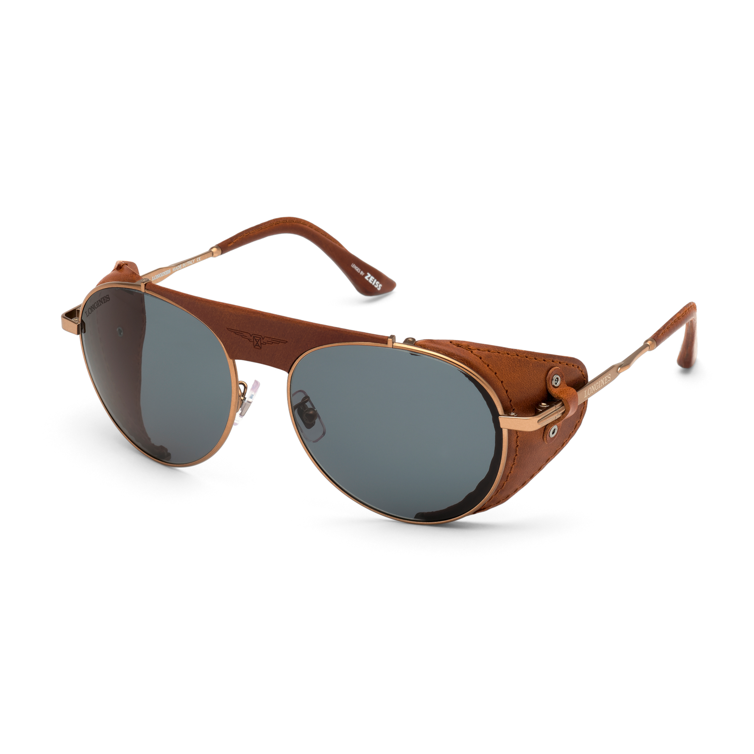 Longines 運動系列 - 青銅色鏡框藍綠色鏡片太陽眼鏡 - 飛行 - LG0013H5838V - 眼鏡