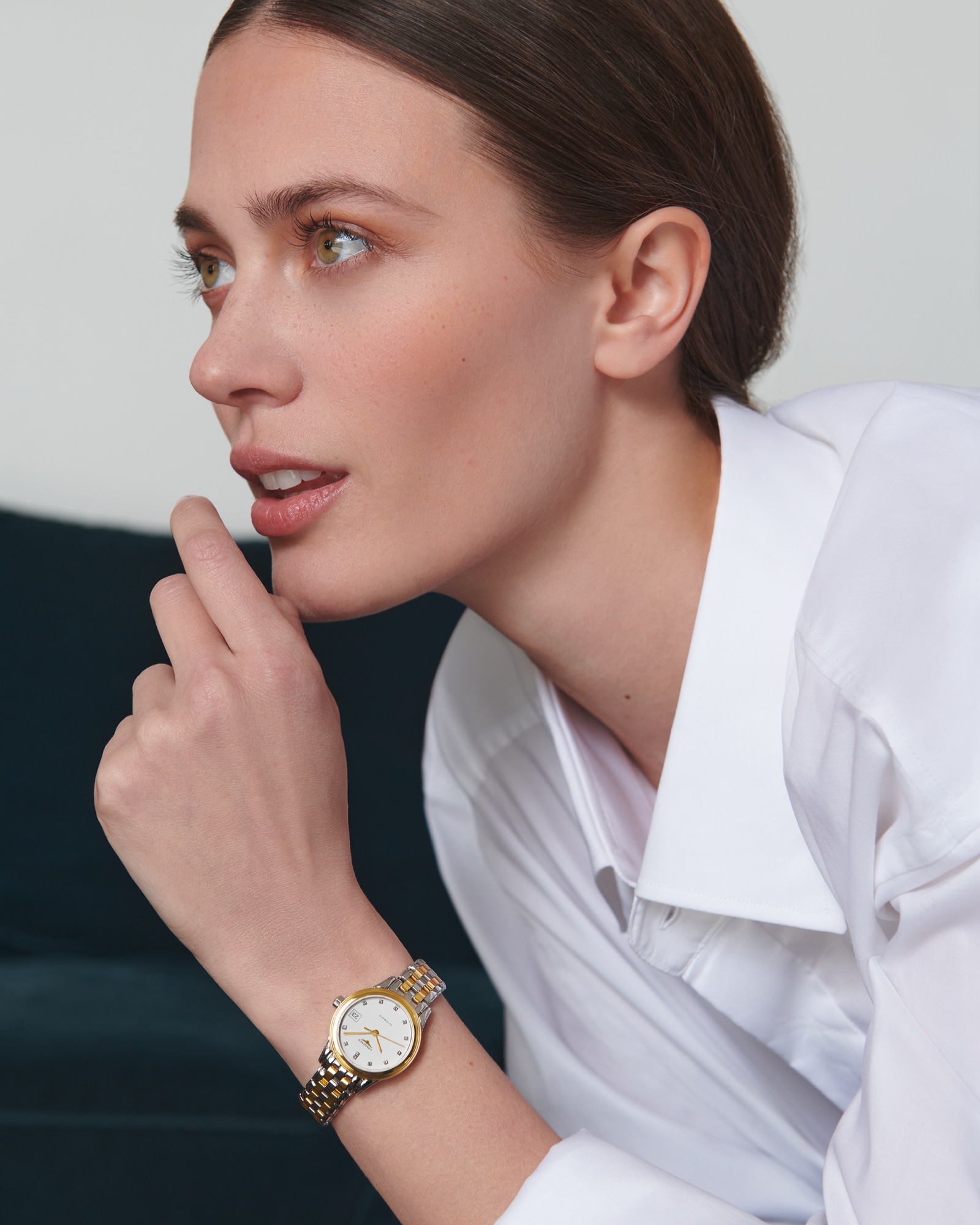 フラッグシップ クラシック 自動巻、ステンレススティール＆イエロー