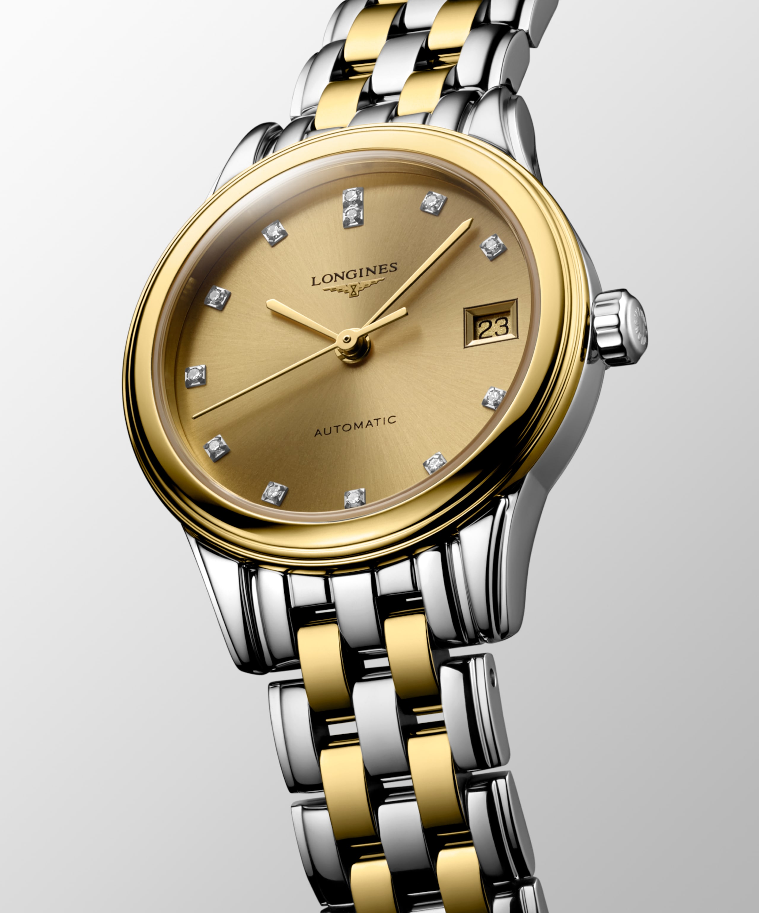Longines FLAGSHIP CLASSIC Automatik Edelstahl und gelbe PVD-Beschichtung Watch - L4.274.3.37.7