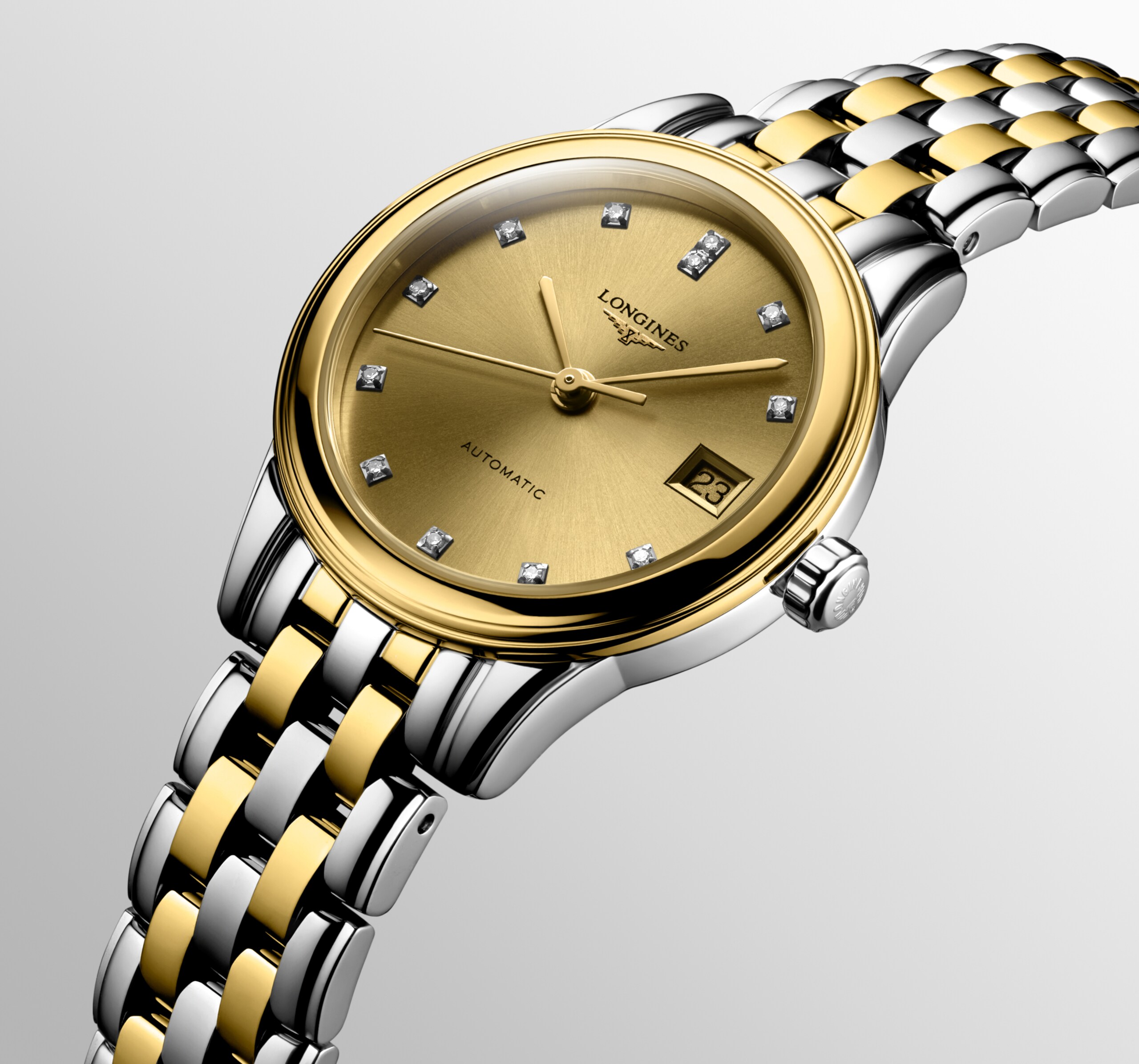 Longines FLAGSHIP CLASSIC Automatik Edelstahl und gelbe PVD-Beschichtung Watch - L4.274.3.37.7