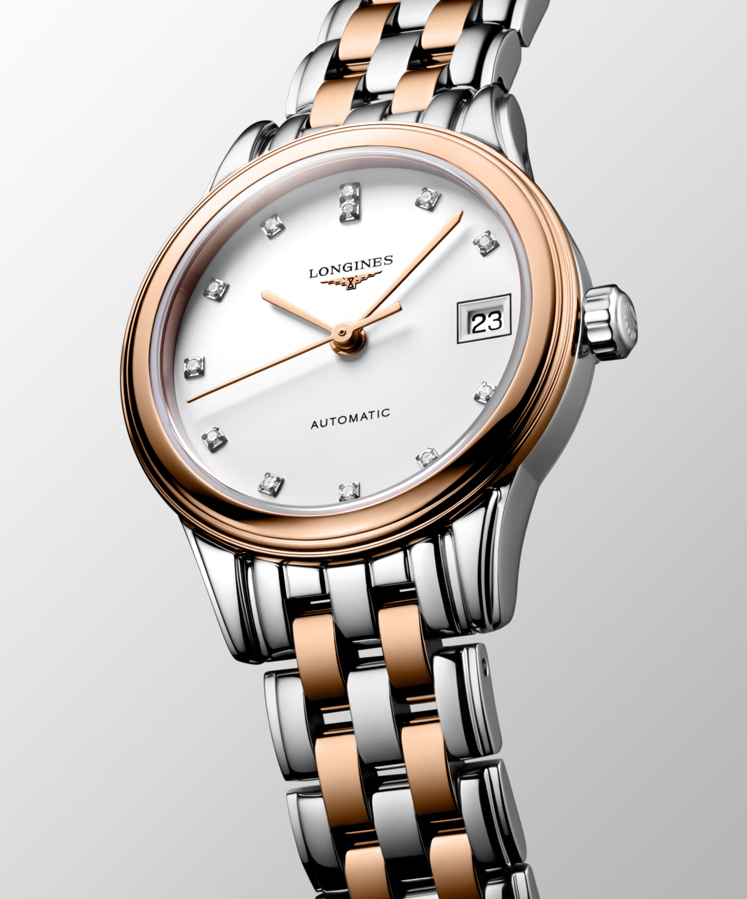Longines FLAGSHIP CLASSIC automatic stainless steel and red pvd coating Watch - L4.274.3.99.7