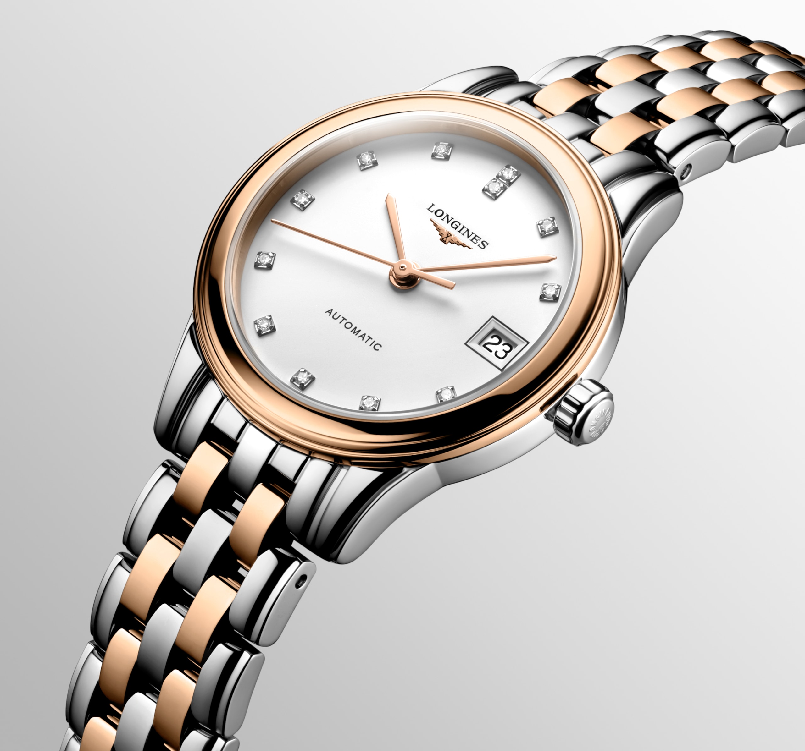 Longines FLAGSHIP CLASSIC automatic stainless steel and red pvd coating Watch - L4.274.3.99.7