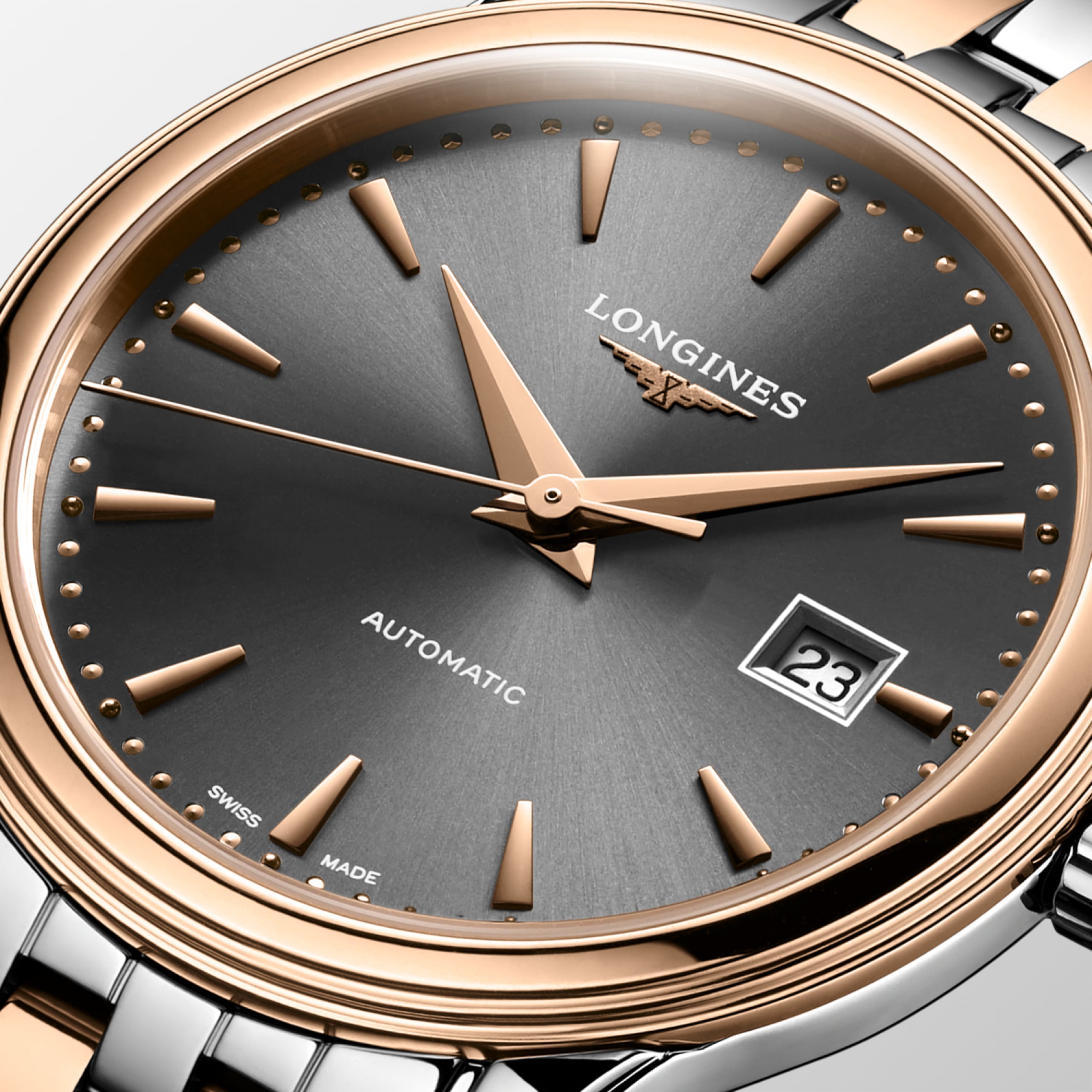 Longines FLAGSHIP CLASSIC automatic stainless steel and red pvd coating Watch - L4.374.3.78.7