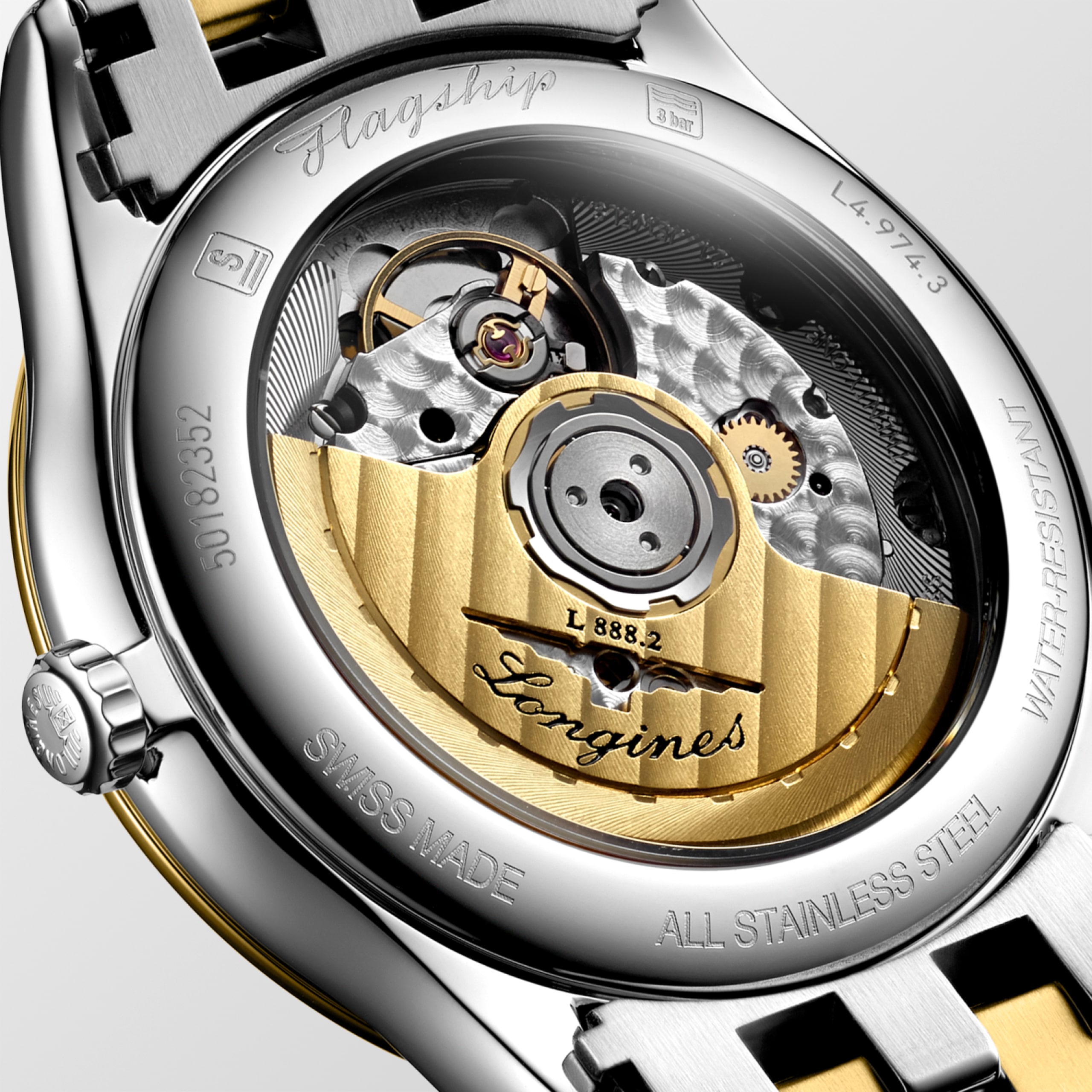 Longines FLAGSHIP CLASSIC automatic stainless steel and yellow pvd coating Watch - L4.974.3.21.7