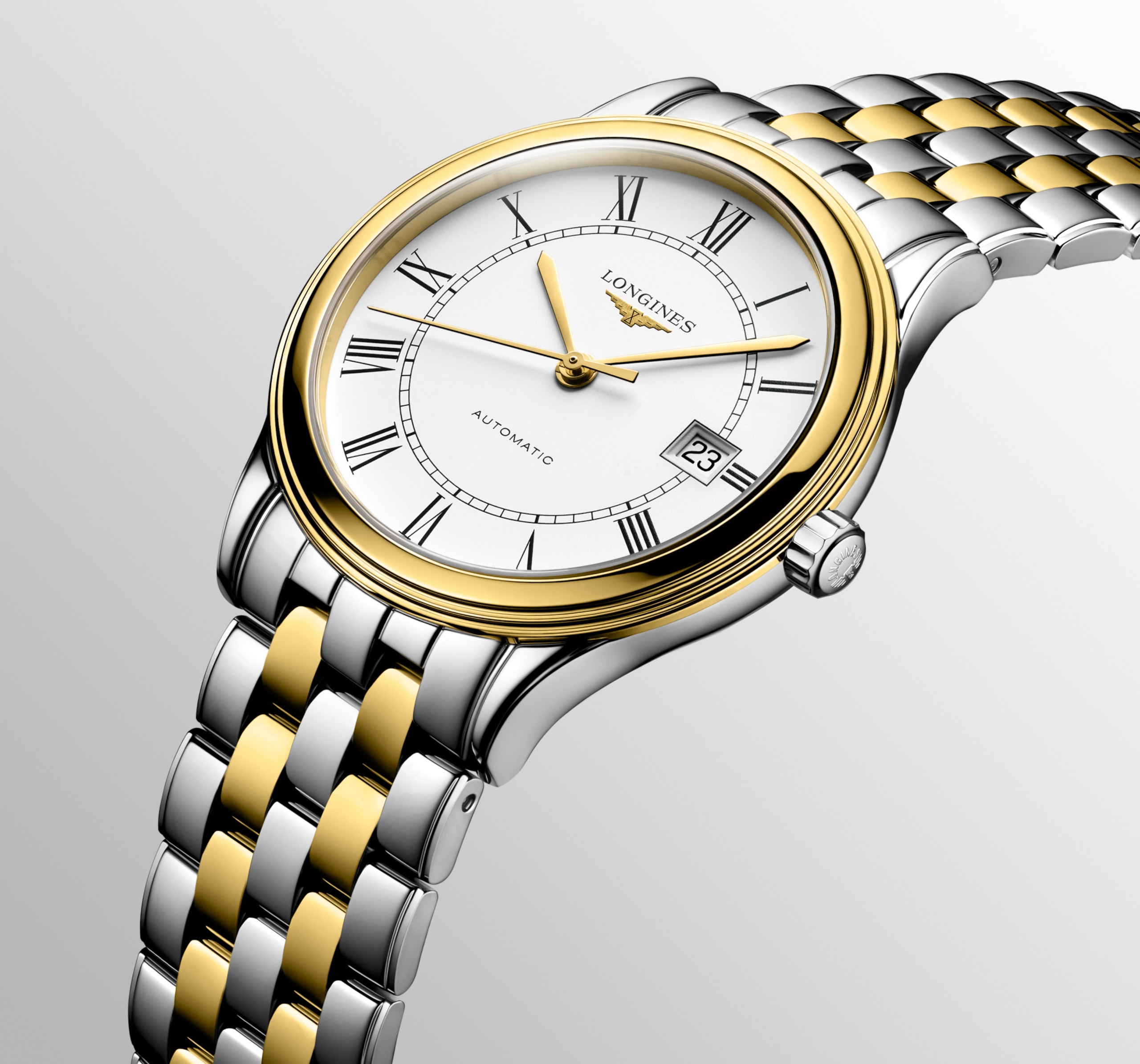 Longines FLAGSHIP CLASSIC automatic stainless steel and yellow pvd coating Watch - L4.974.3.21.7