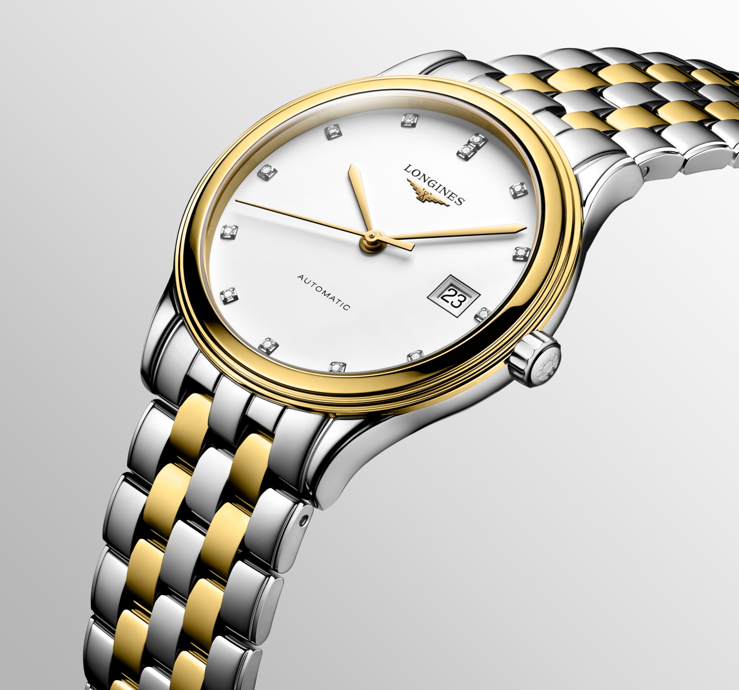 Longines FLAGSHIP CLASSIC automatic stainless steel and yellow pvd coating Watch - L4.974.3.27.7