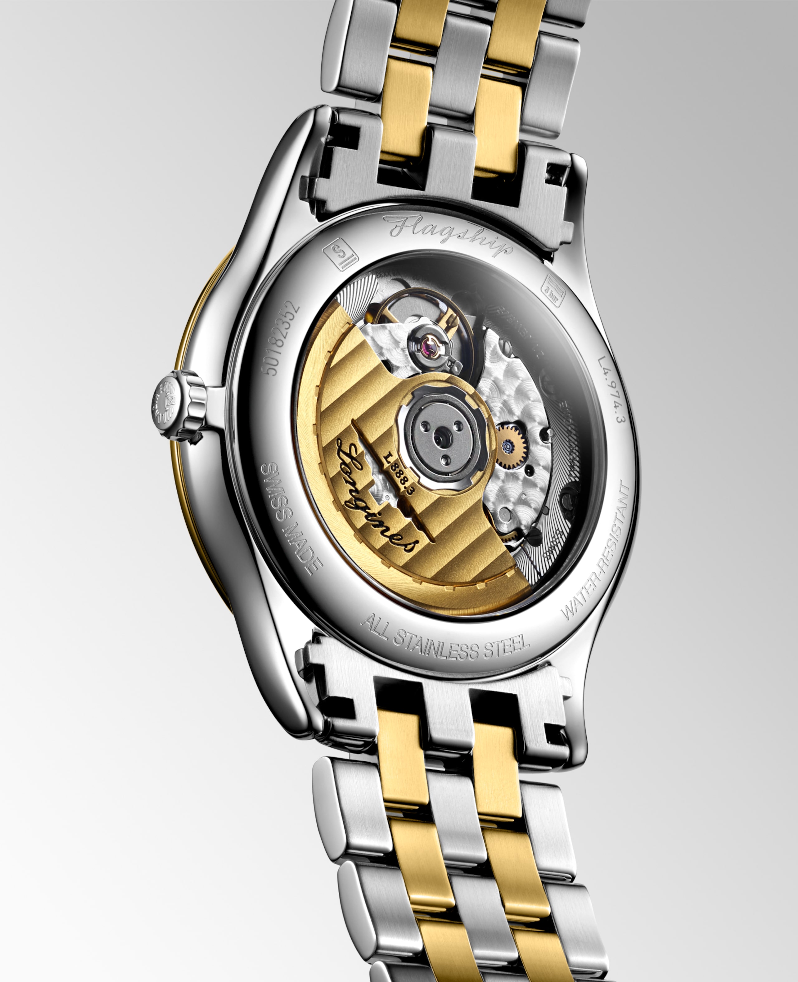 Longines FLAGSHIP CLASSIC automatic stainless steel and yellow pvd coating Watch - L4.974.3.32.7