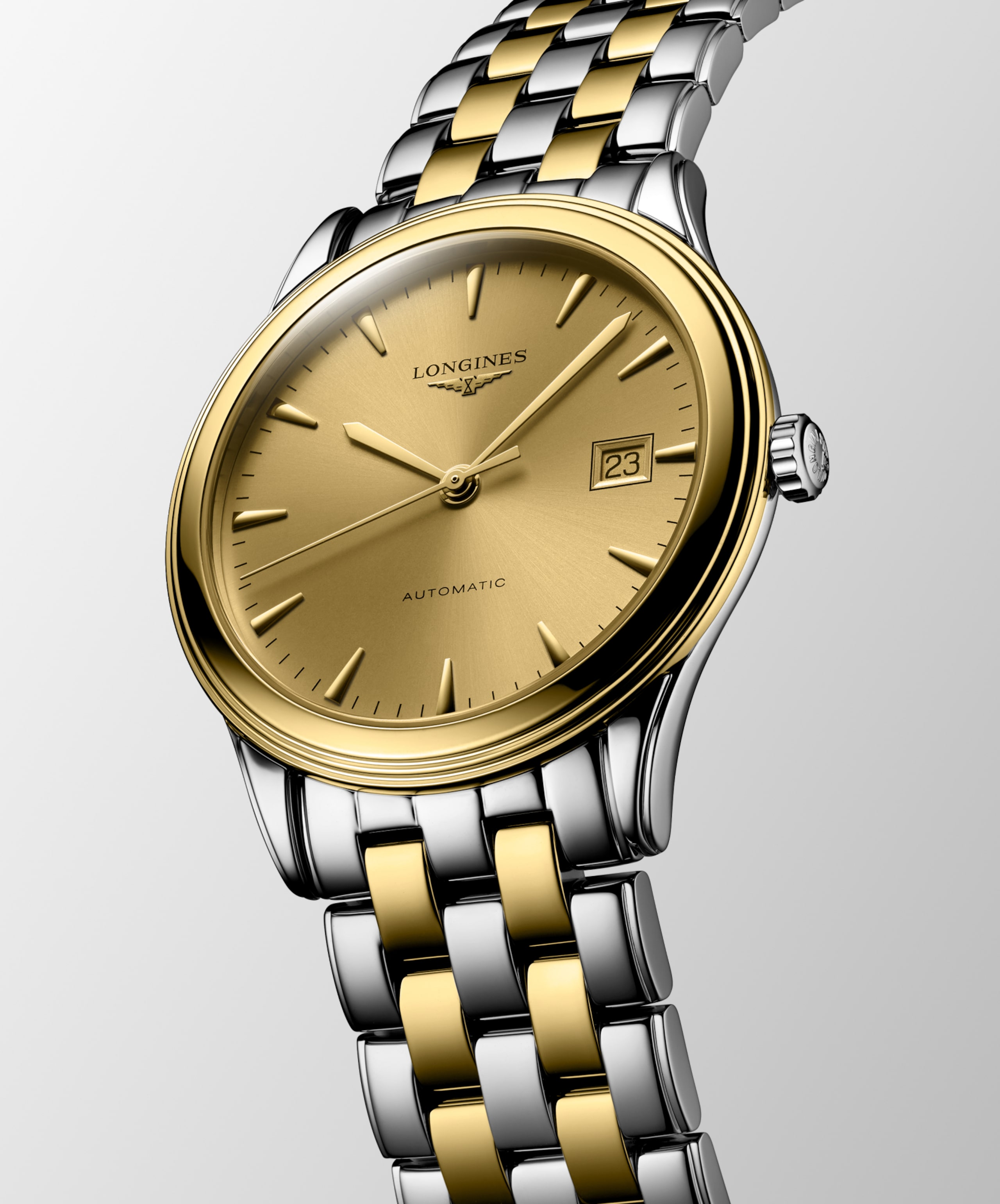 Longines FLAGSHIP CLASSIC automatic stainless steel and yellow pvd coating Watch - L4.974.3.32.7