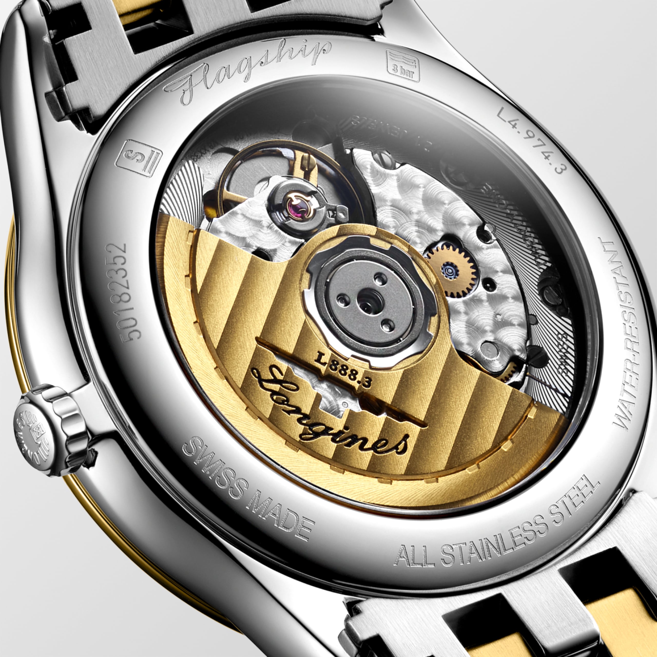 Longines FLAGSHIP CLASSIC automatic stainless steel and yellow pvd coating Watch - L4.974.3.32.7