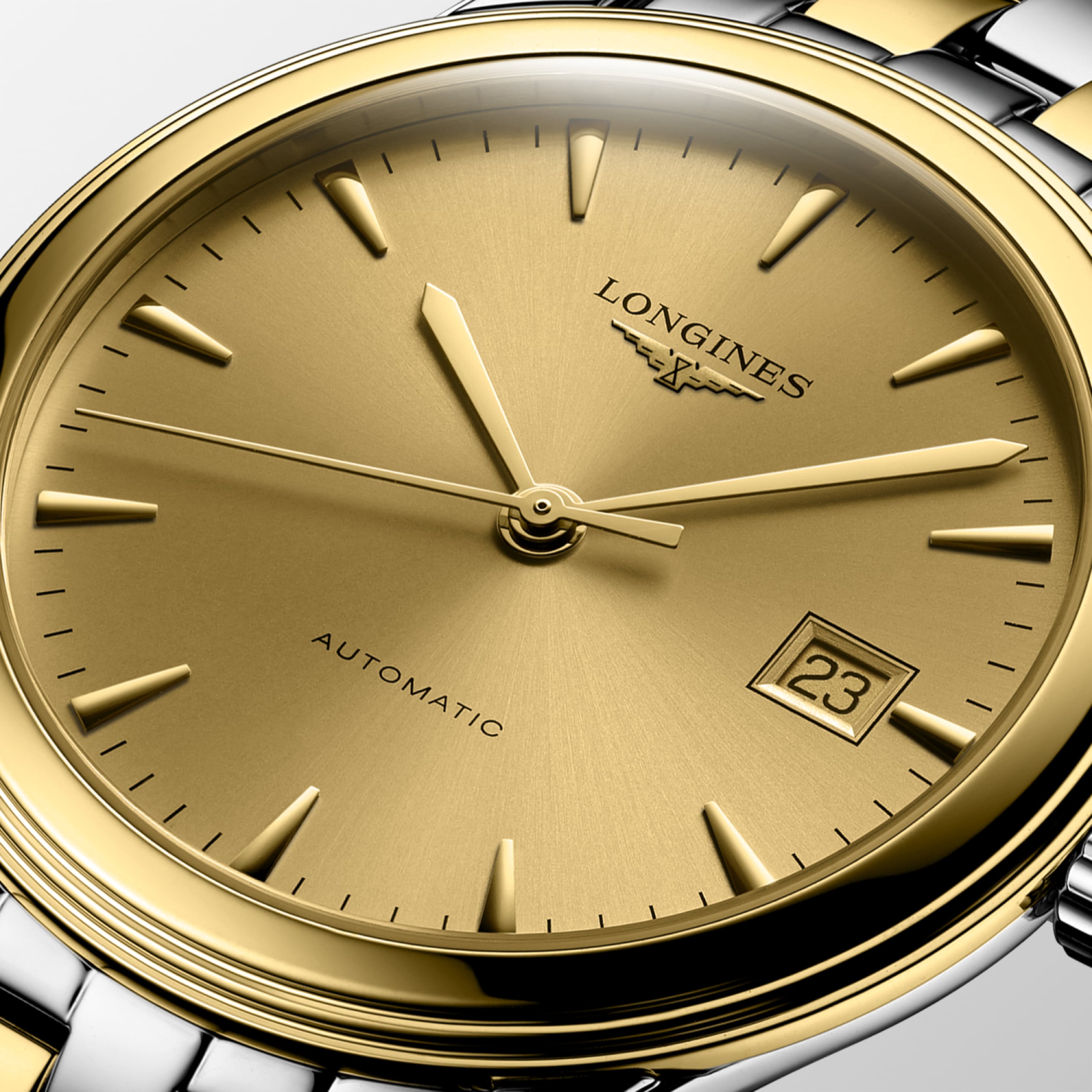 Longines FLAGSHIP CLASSIC automatic stainless steel and yellow pvd coating Watch - L4.974.3.32.7