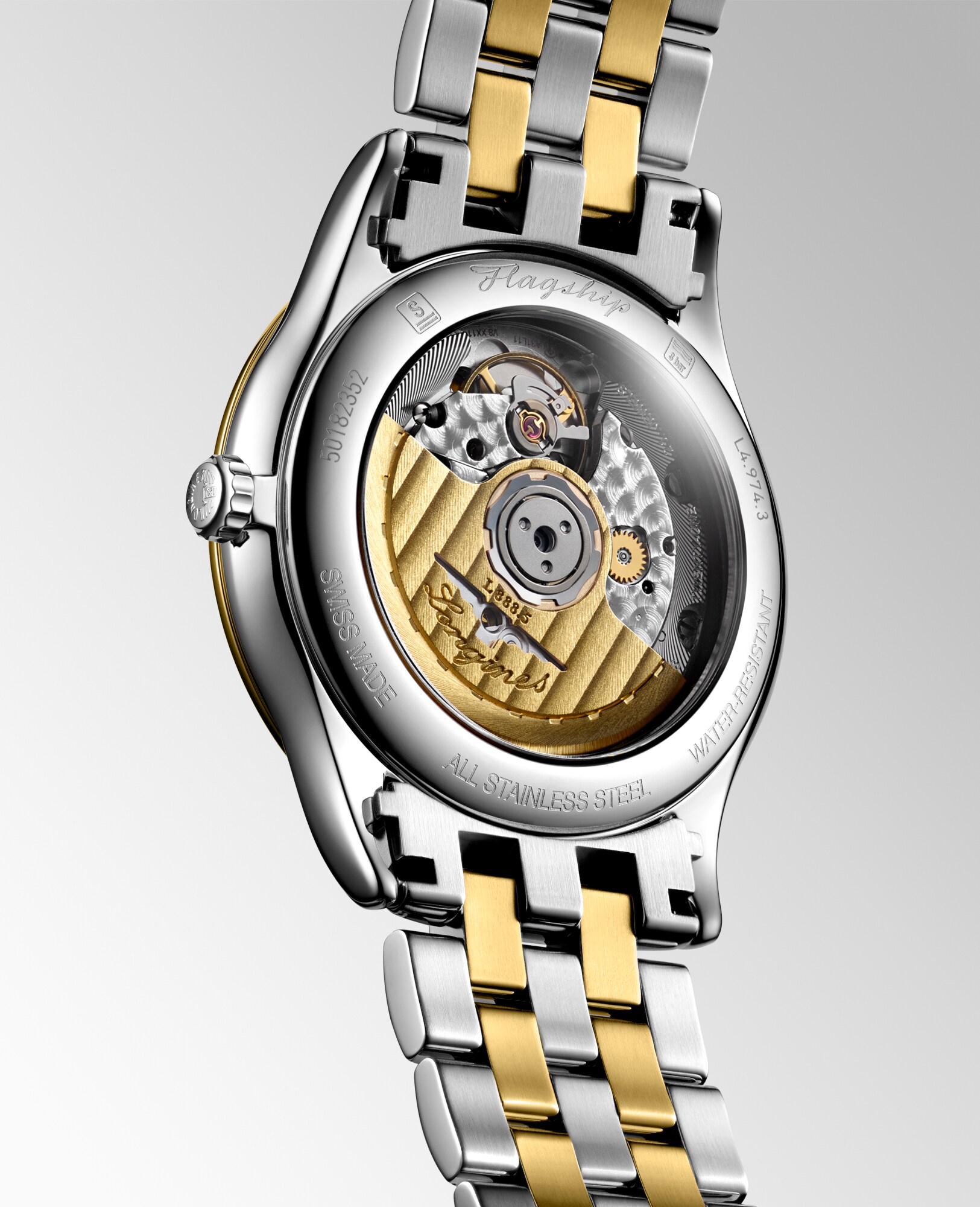 フラッグシップ クラシック 自動巻、ステンレススティール＆イエロー