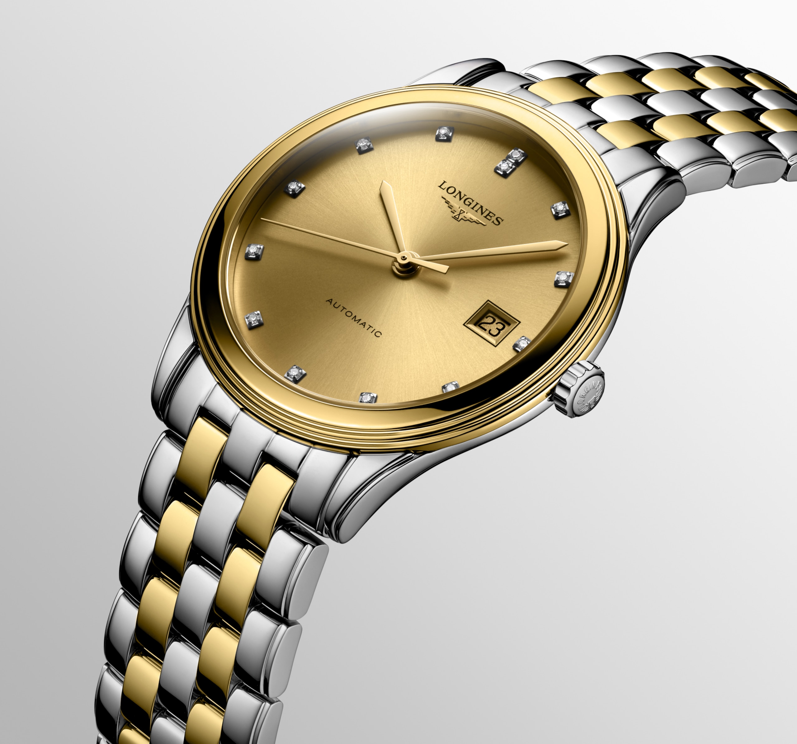 Longines FLAGSHIP CLASSIC automatyczny stal szlachetna i pvd w odcieniu żółtego złota Watch - L4.974.3.37.7