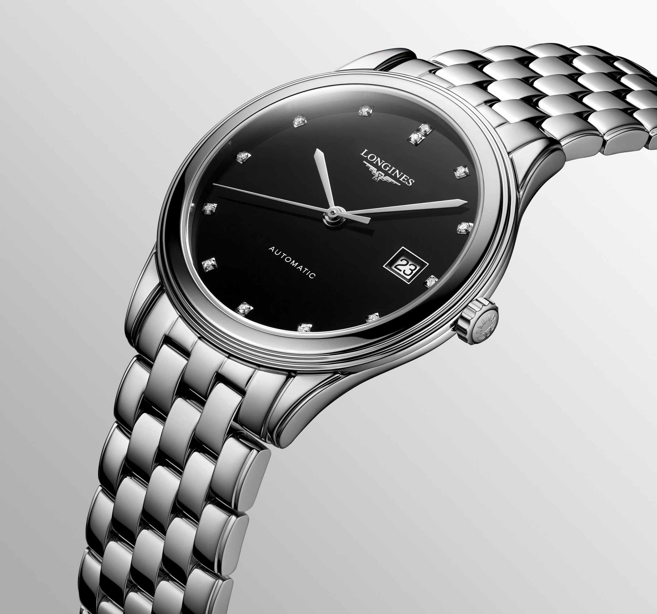 フラッグシップ クラシック 自動巻、ステンレススティール、ブラック