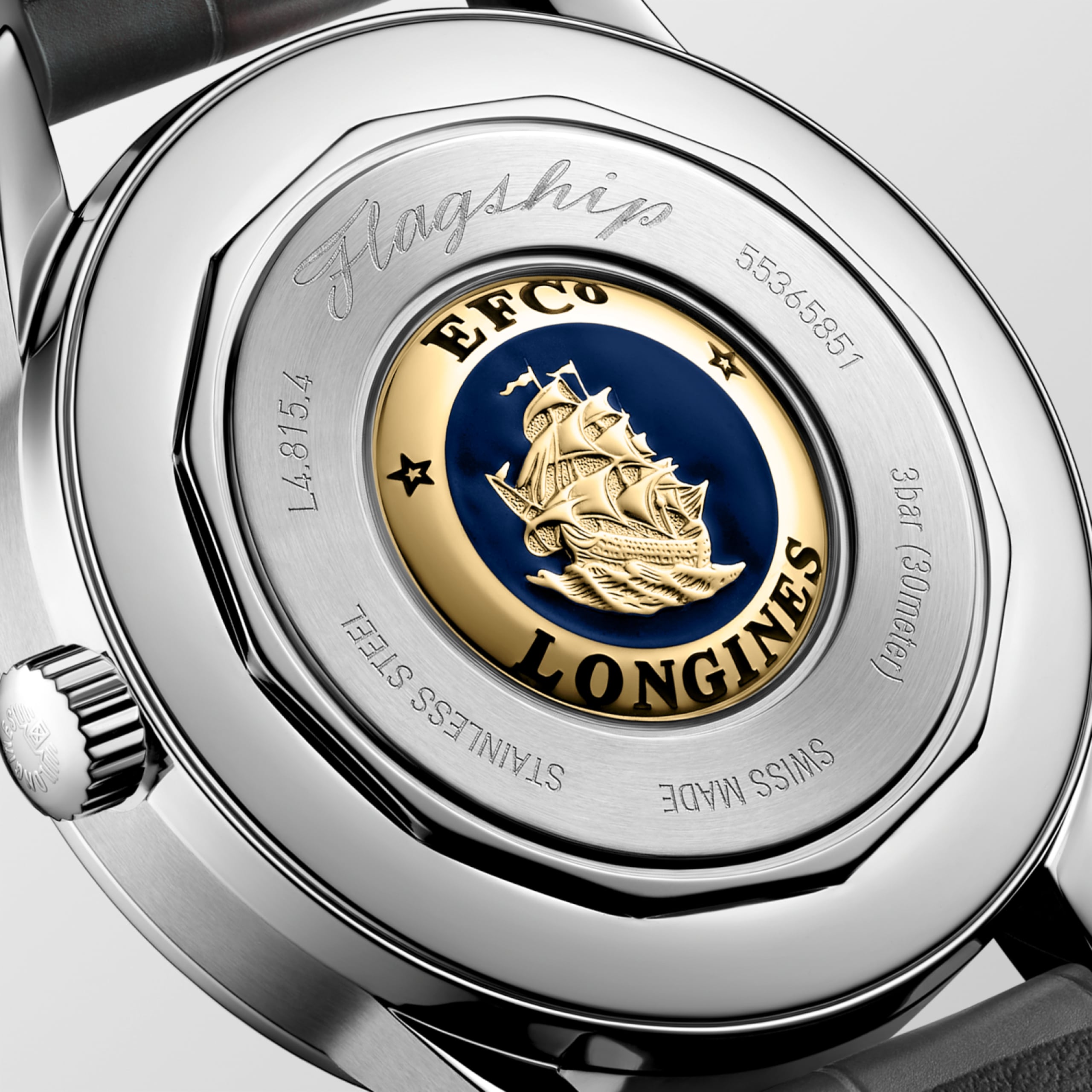 Longines FLAGSHIP HERITAGE MOONPHASE 自動上鏈機械機芯 精鋼 Watch - L4.815.4.72.2
