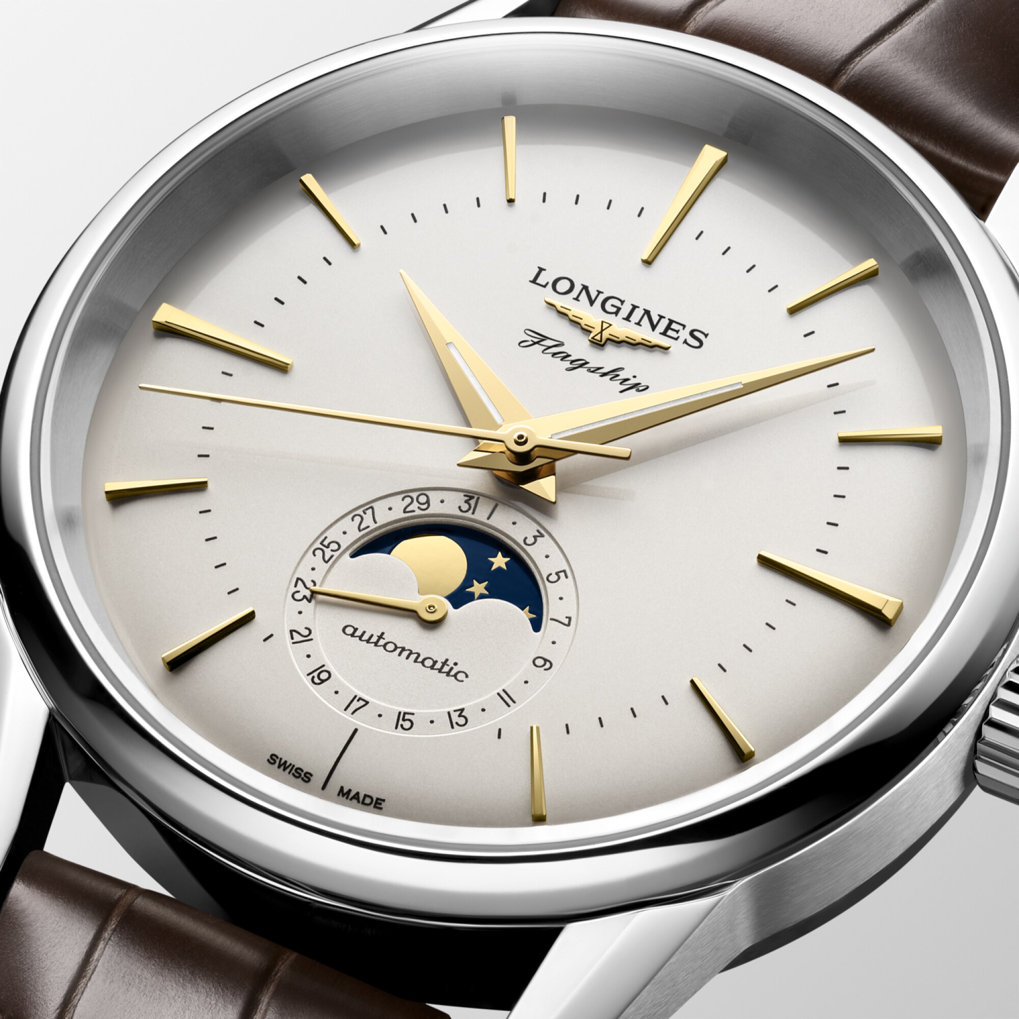 FLAGSHIP HERITAGE MOONPHASE 自動巻、ステンレススティール、オパリン