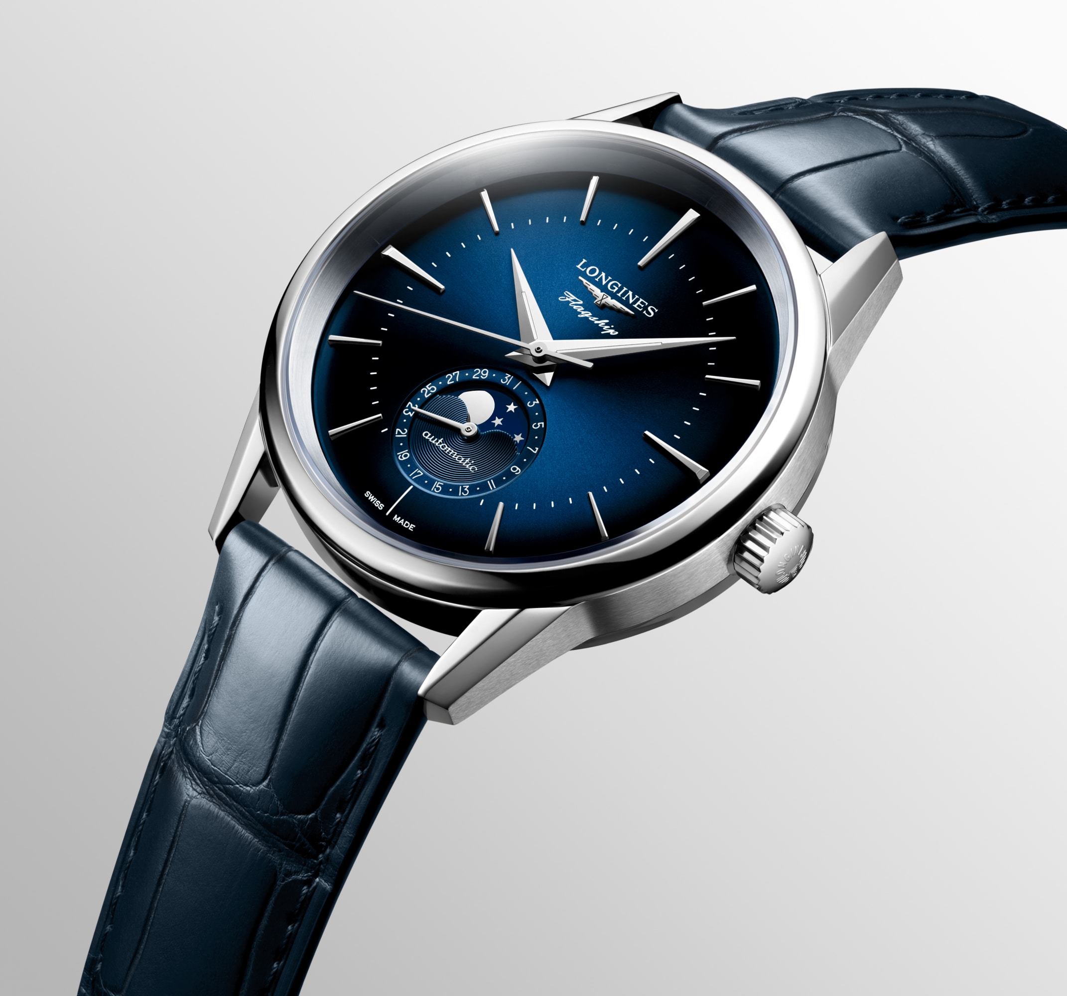 FLAGSHIP HERITAGE MOONPHASE | Ø 38.50 mm, Sunray Blue | L4.815.4