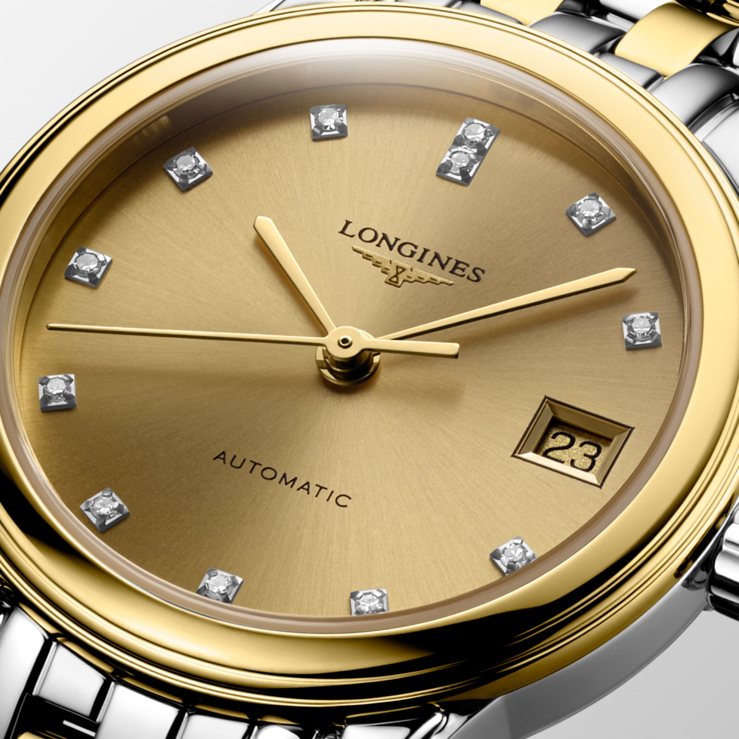 Longines FLAGSHIP Automatic Stainless steel and yellow PVD coating Watch - L4.274.3.37.7