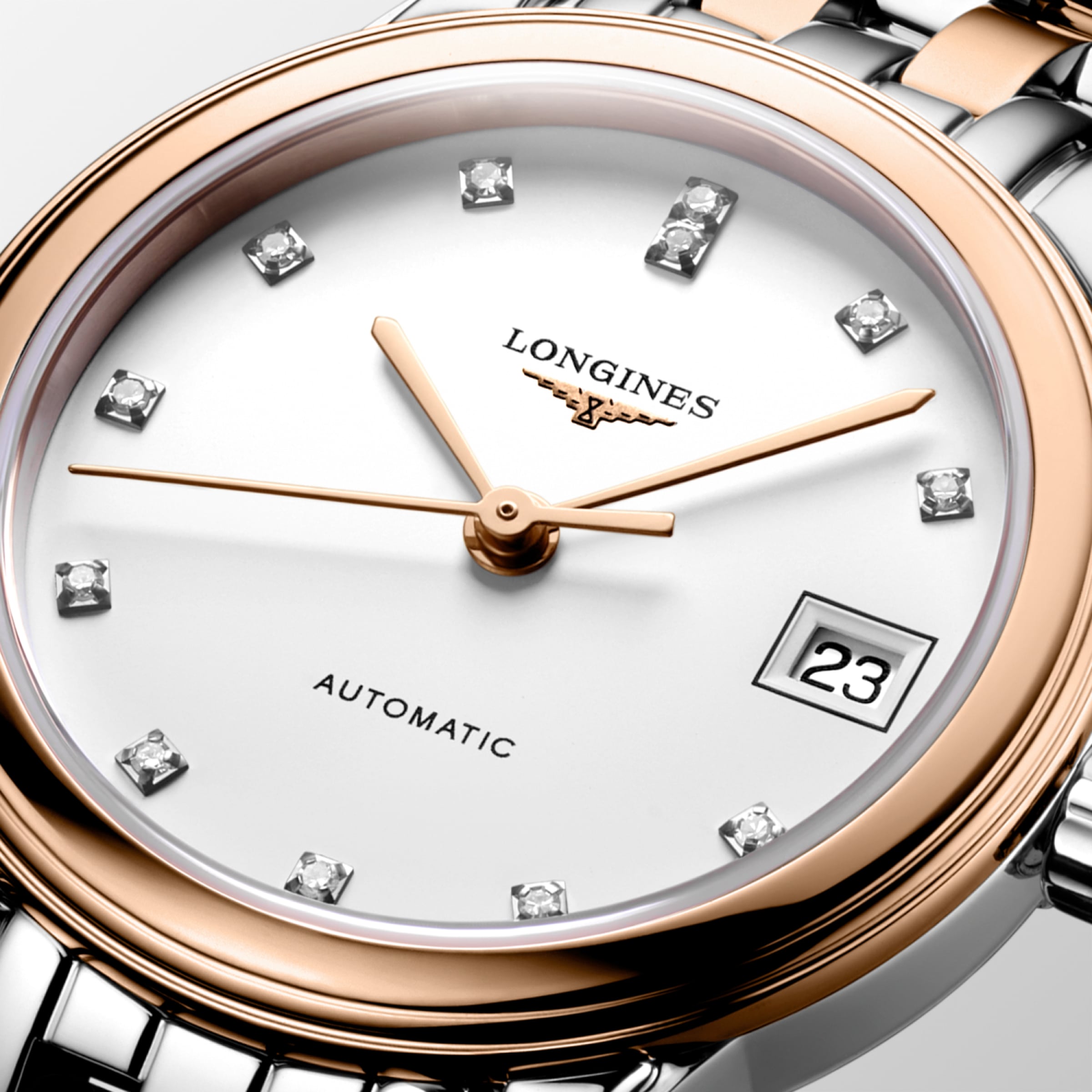 Longines FLAGSHIP Automatic Stainless steel and red PVD coating Watch - L4.274.3.99.7