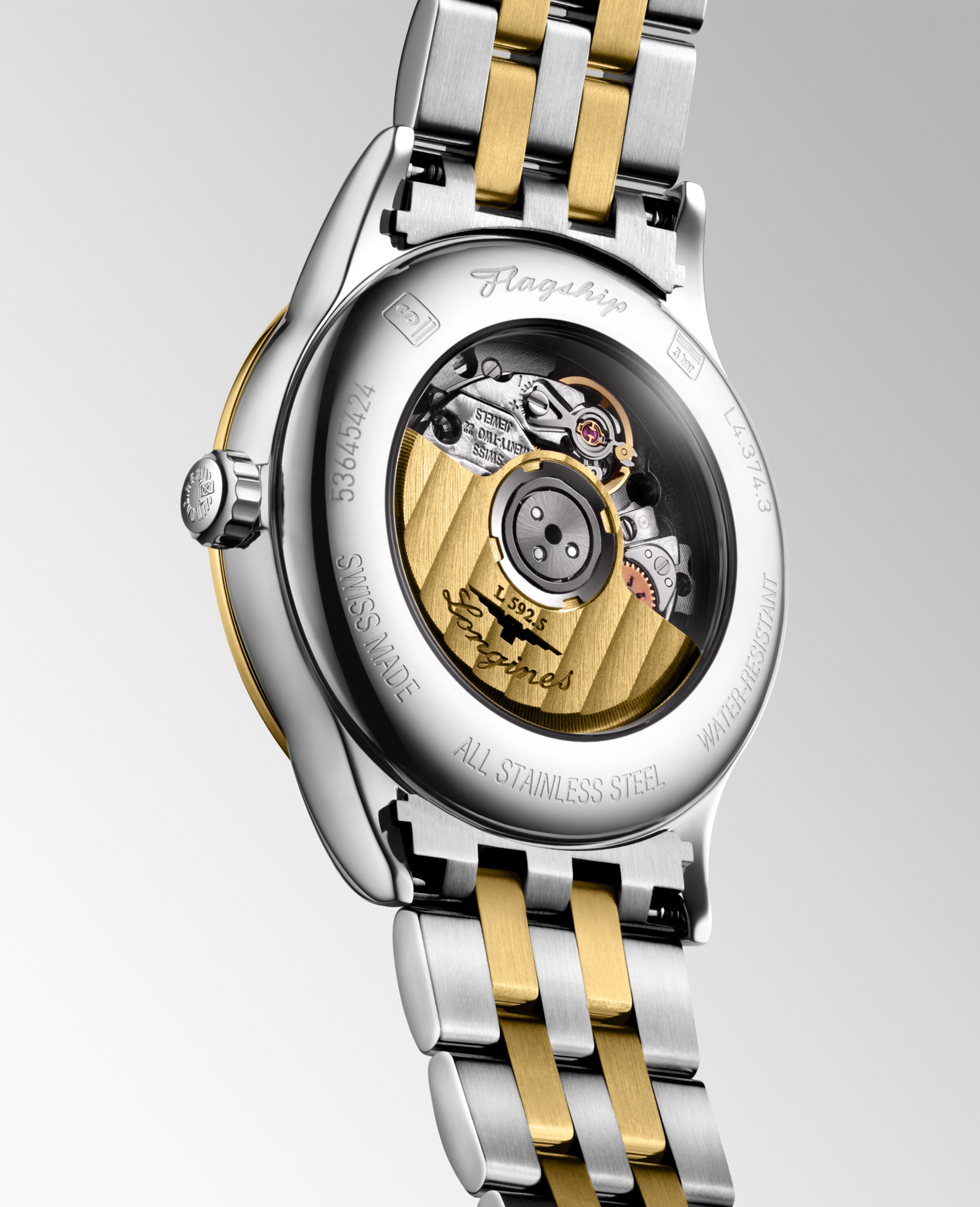 Longines FLAGSHIP Automatic Stainless steel and yellow PVD coating Watch - L4.374.3.37.7