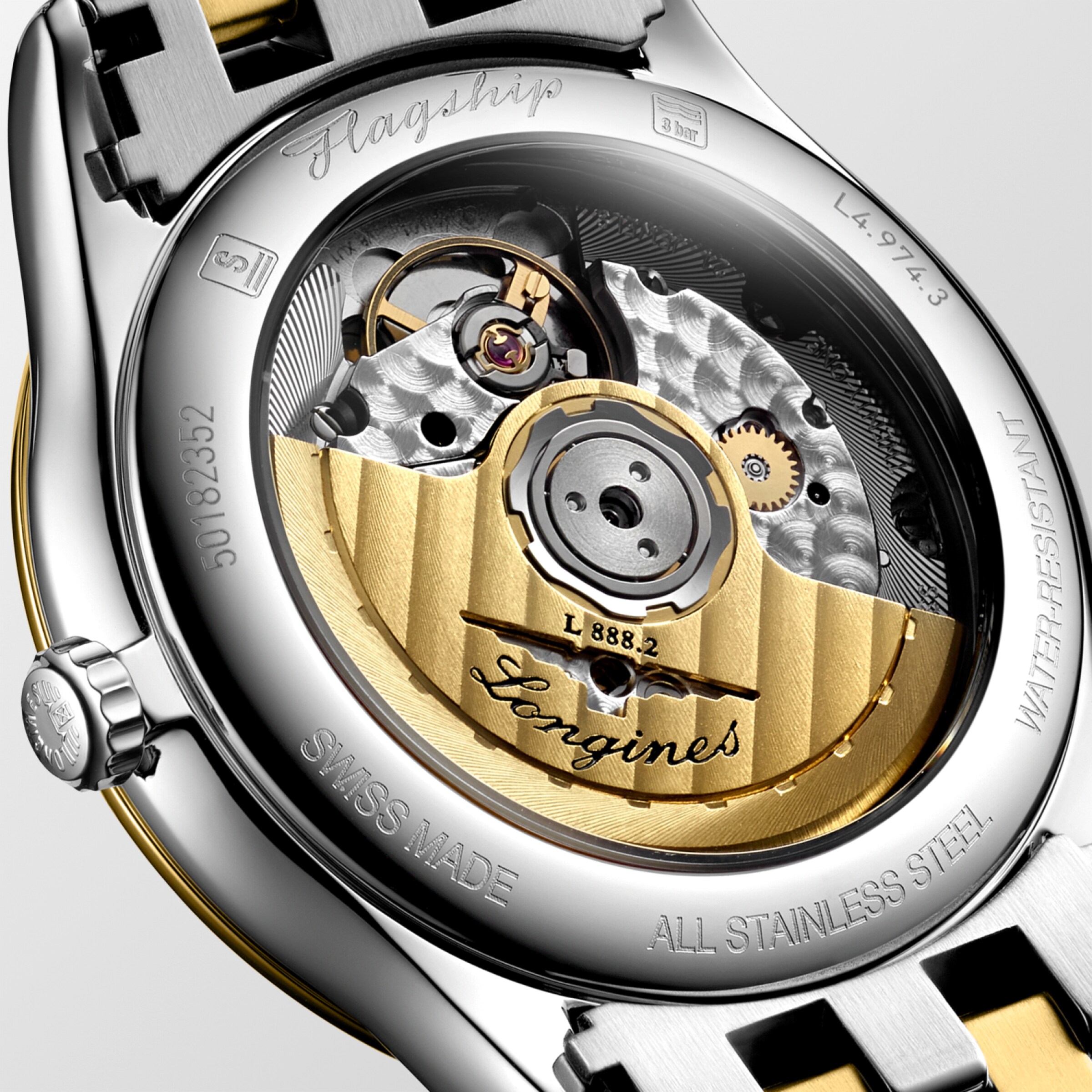 Longines FLAGSHIP Automatic Stainless steel and yellow PVD coating Watch - L4.974.3.22.7