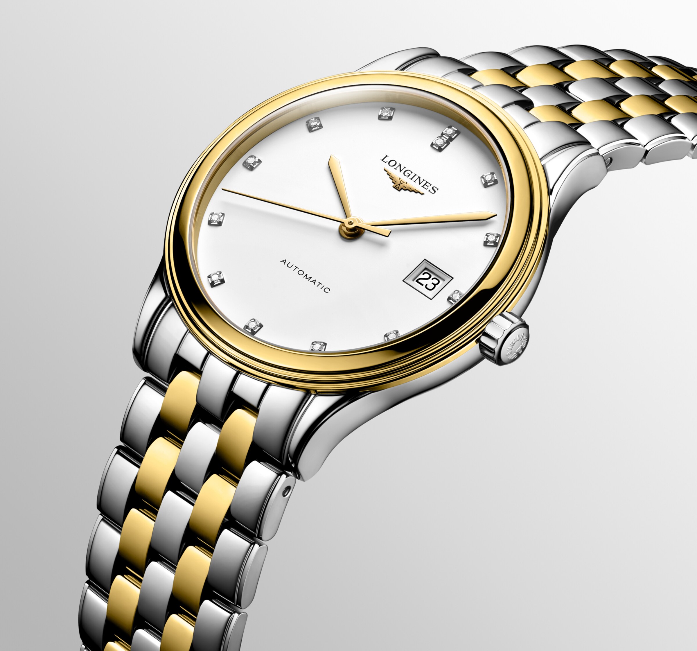 Longines FLAGSHIP Automatic Stainless steel and yellow PVD coating Watch - L4.974.3.27.7