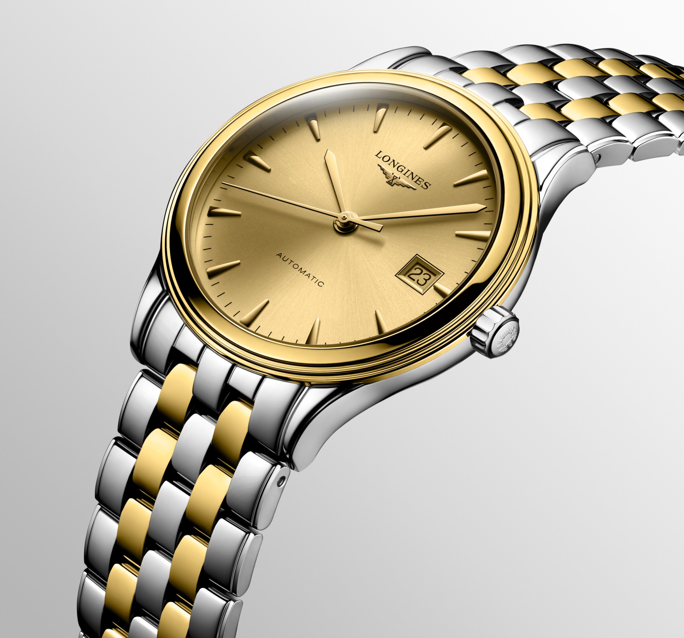 Longines FLAGSHIP Automatic Stainless steel and yellow PVD coating Watch - L4.974.3.32.7