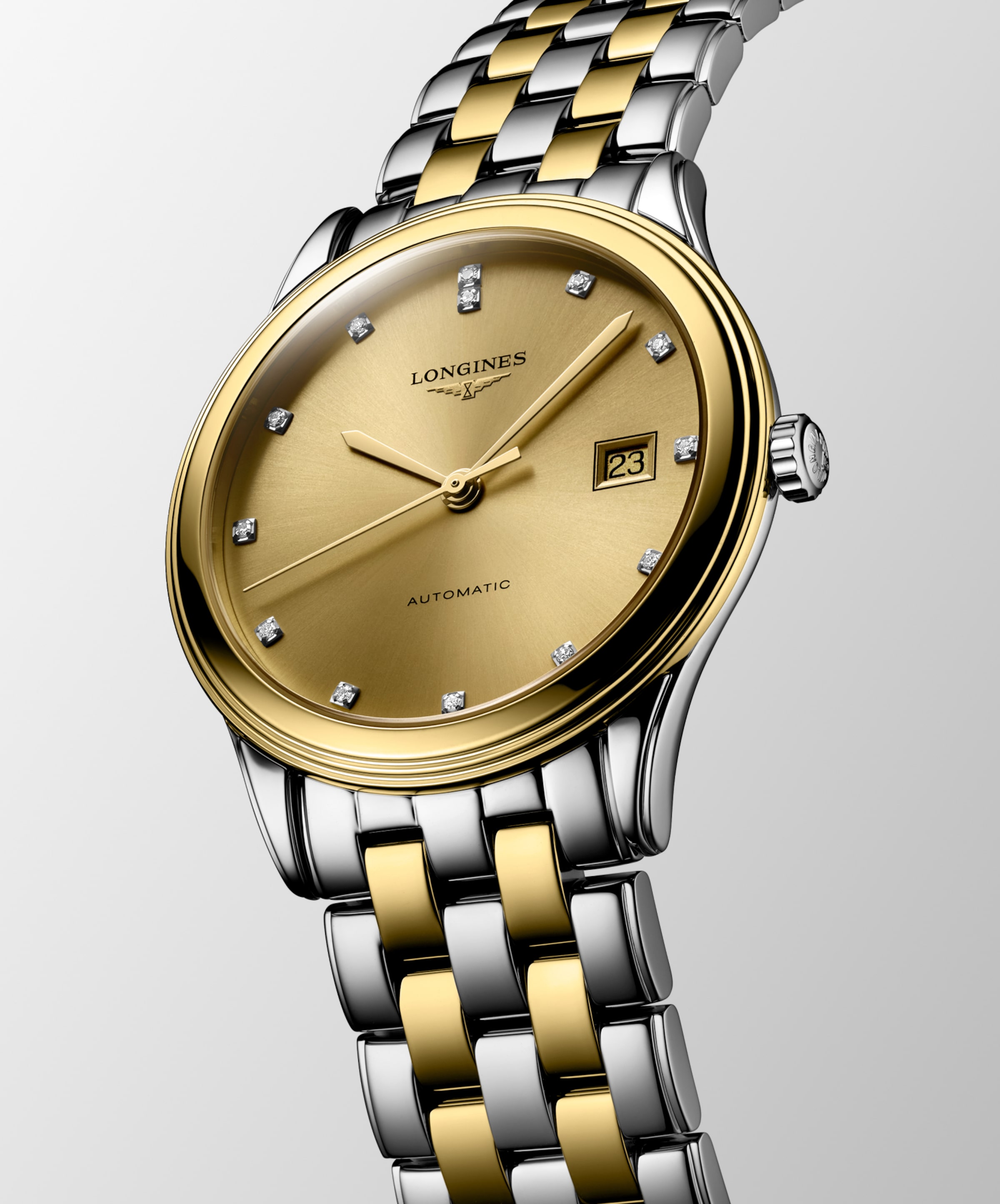 Longines FLAGSHIP Automatic Stainless steel and yellow PVD coating Watch - L4.974.3.37.7