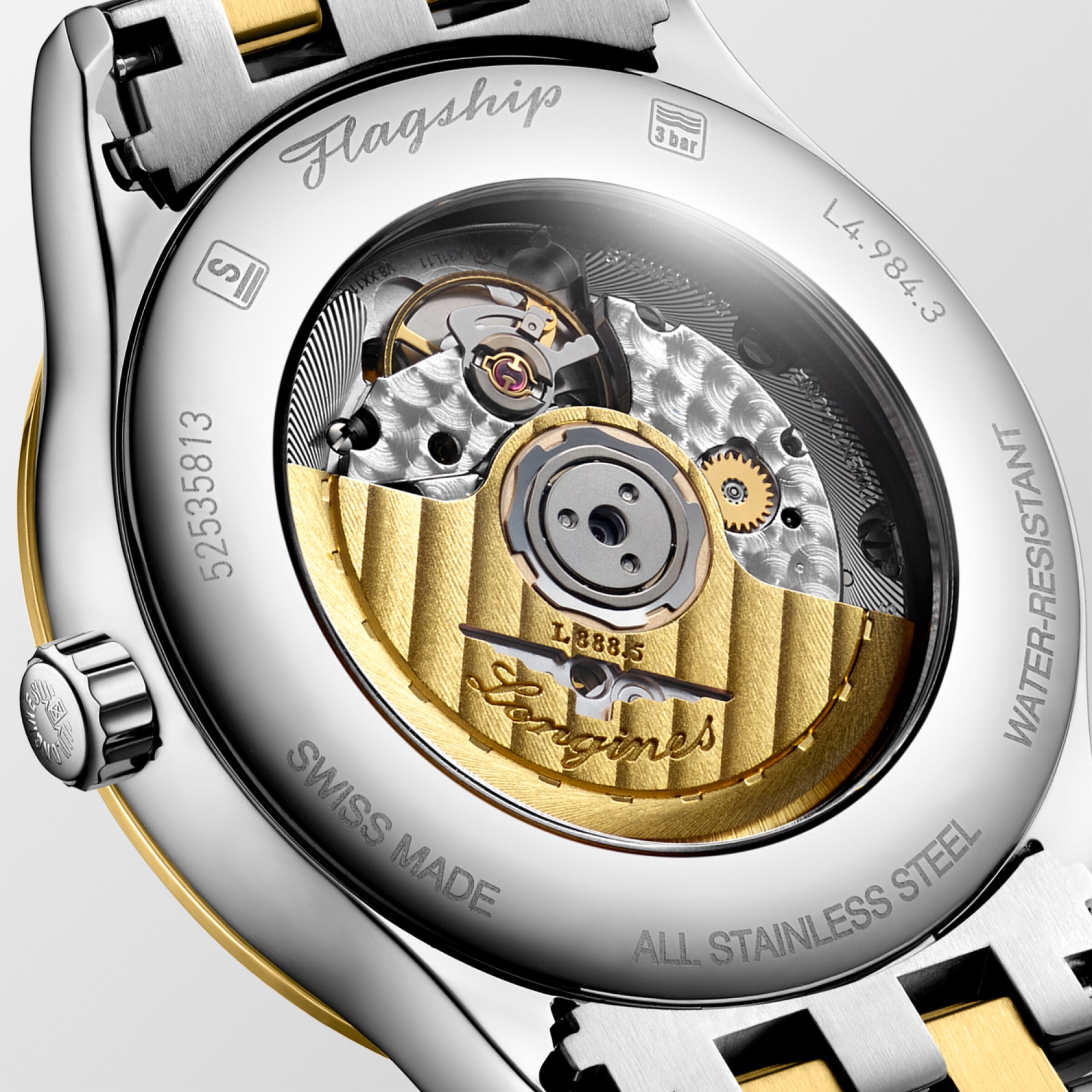 Longines FLAGSHIP Automatic Stainless steel and yellow PVD coating Watch - L4.984.3.32.7