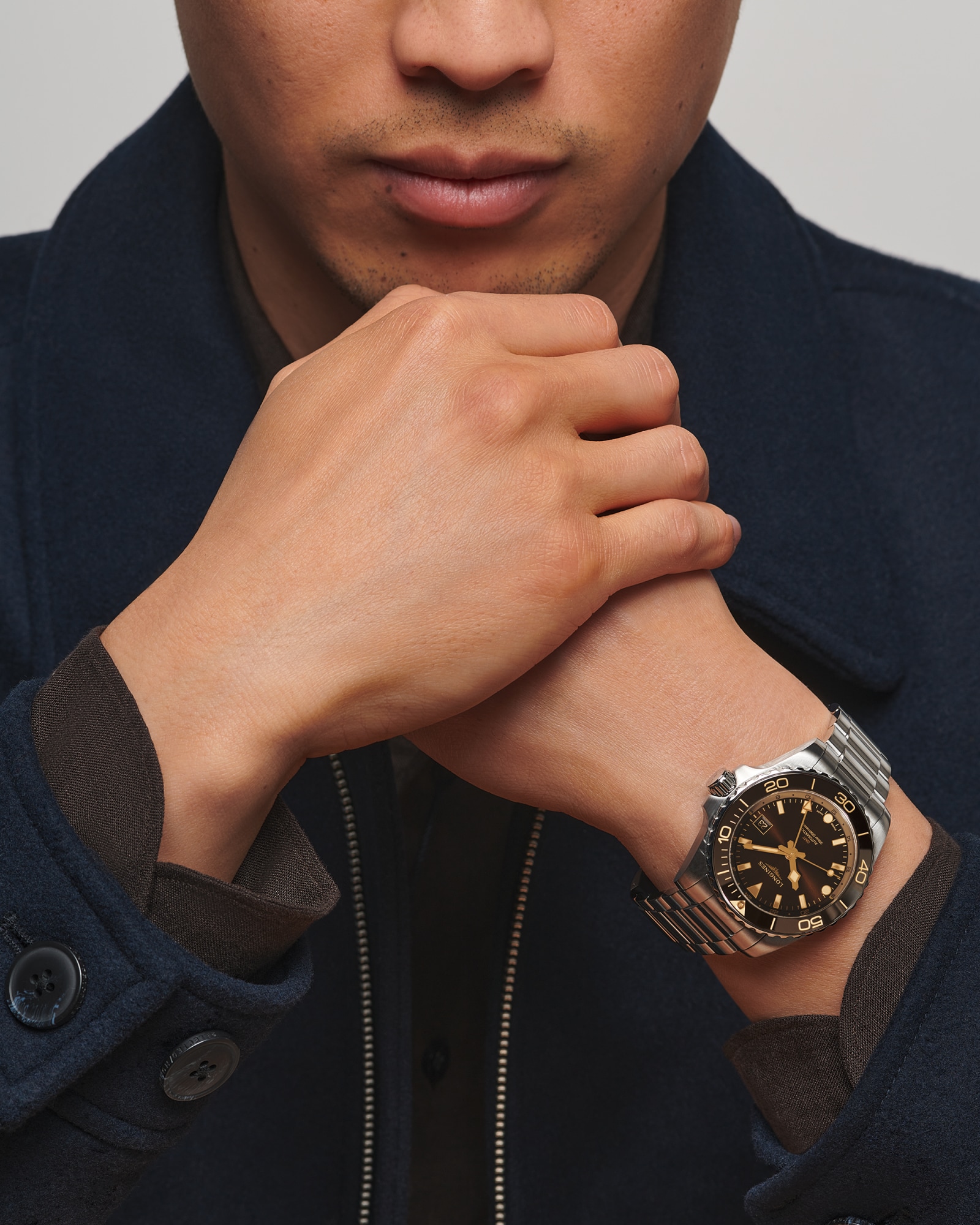 HYDROCONQUEST GMT | Ø 41.00 mm, サンレイブラウン | L3.790.4.66.6