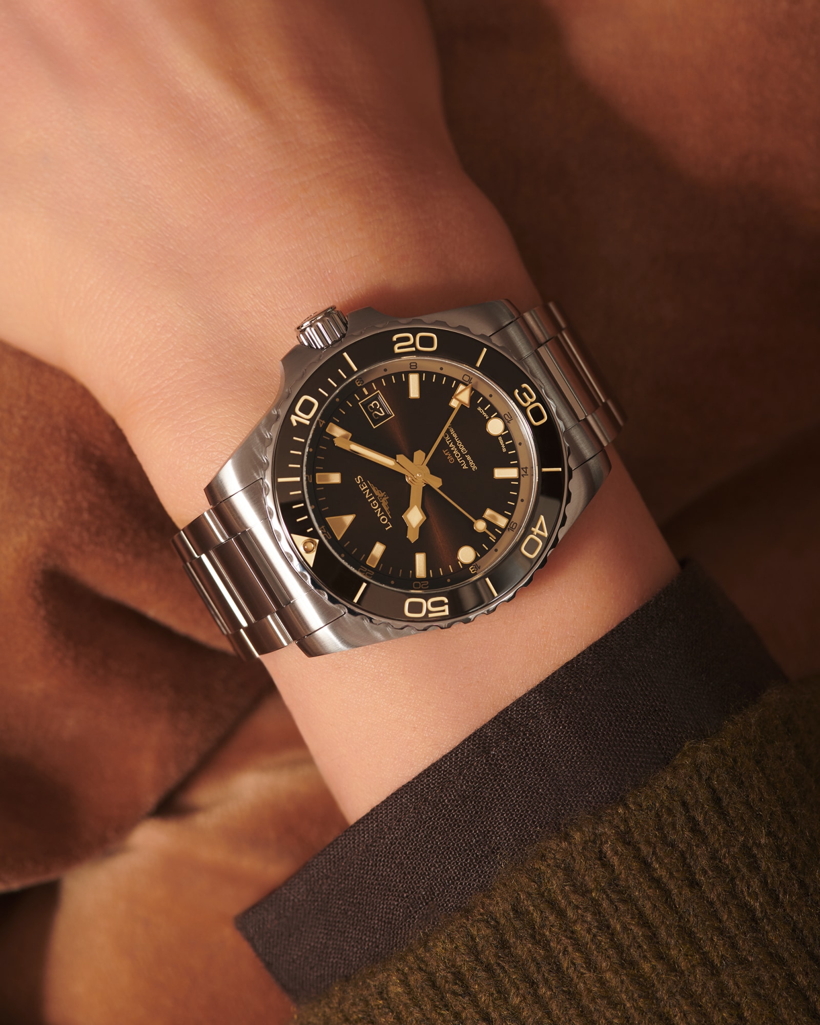 HYDROCONQUEST GMT | Ø 41.00 mm, サンレイブラウン | L3.790.4.66.6