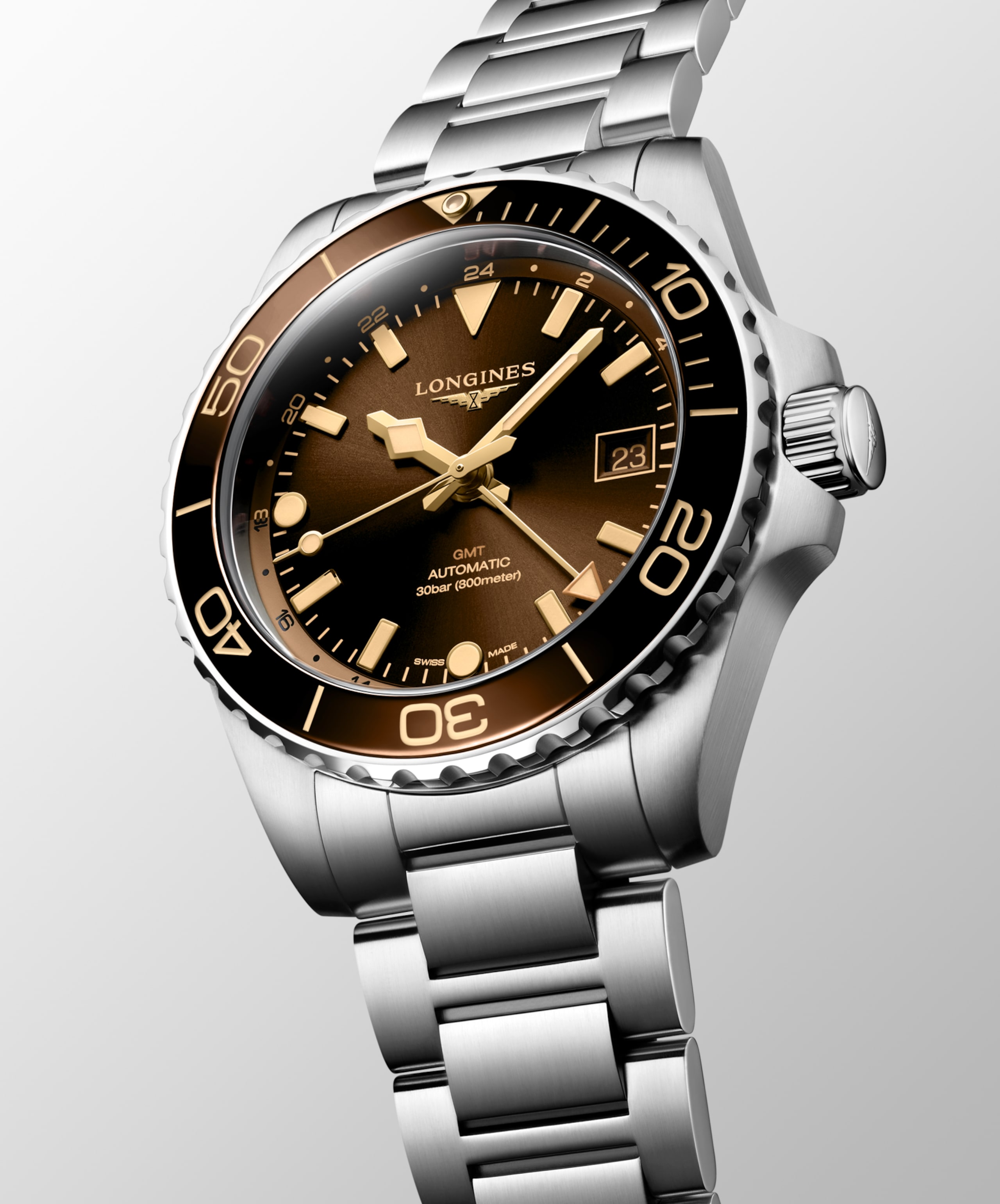 Longines HYDROCONQUEST GMT automatic stainless steel and ceramic bezel Watch - L3.790.4.66.6