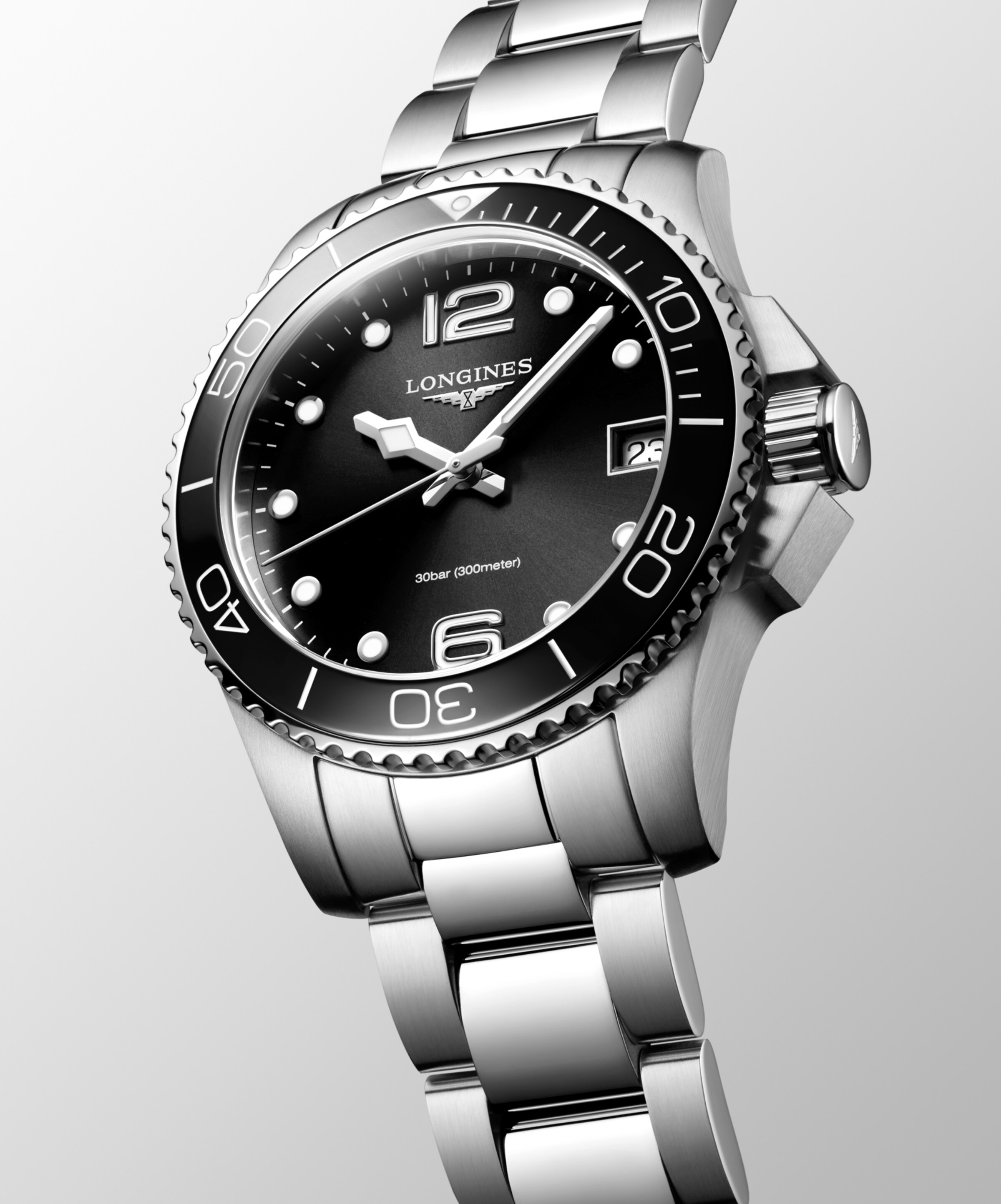 Longines HYDROCONQUEST Quartz Stainless steel and ceramic bezel Watch - L3.370.4.56.6