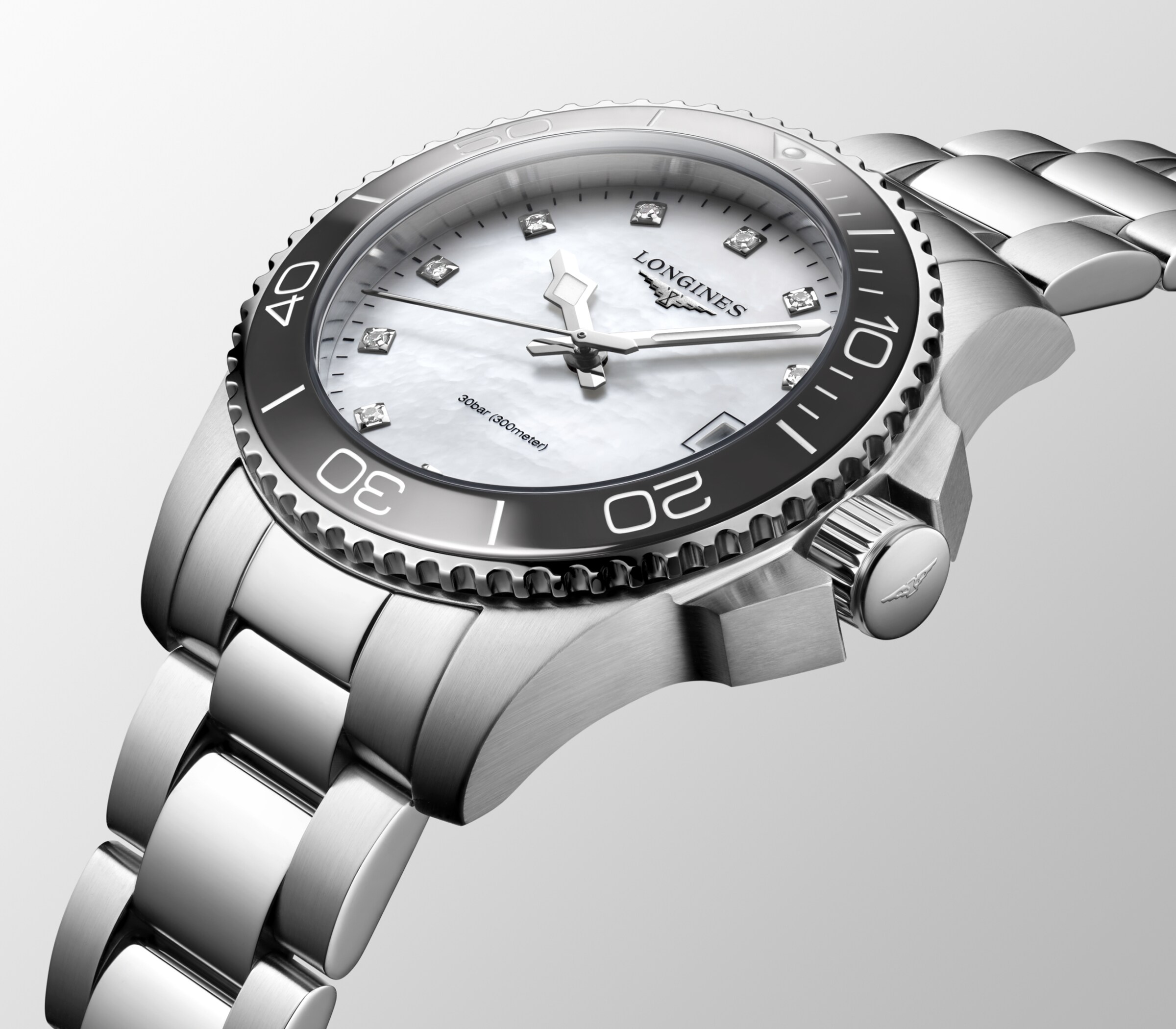 Longines HYDROCONQUEST Quartz Stainless steel and ceramic bezel Watch - L3.370.4.87.6