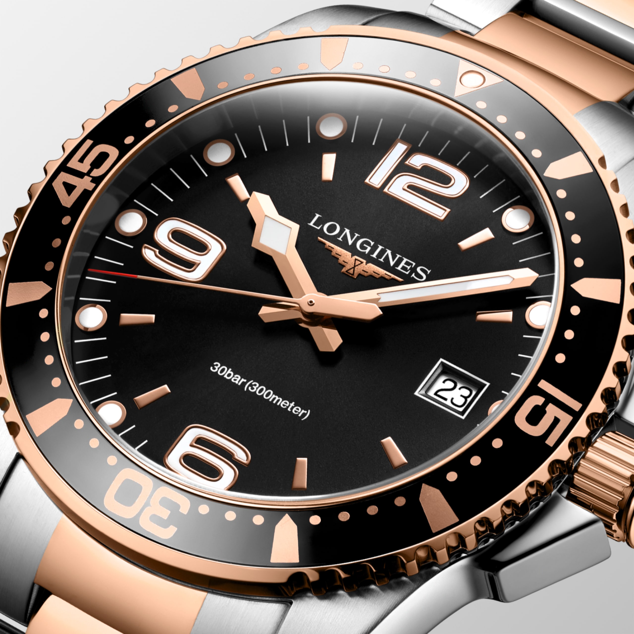 Longines 深海征服者系列 石英 不鏽鋼和紅色pvd塗層 Watch - L3.740.3.58.7