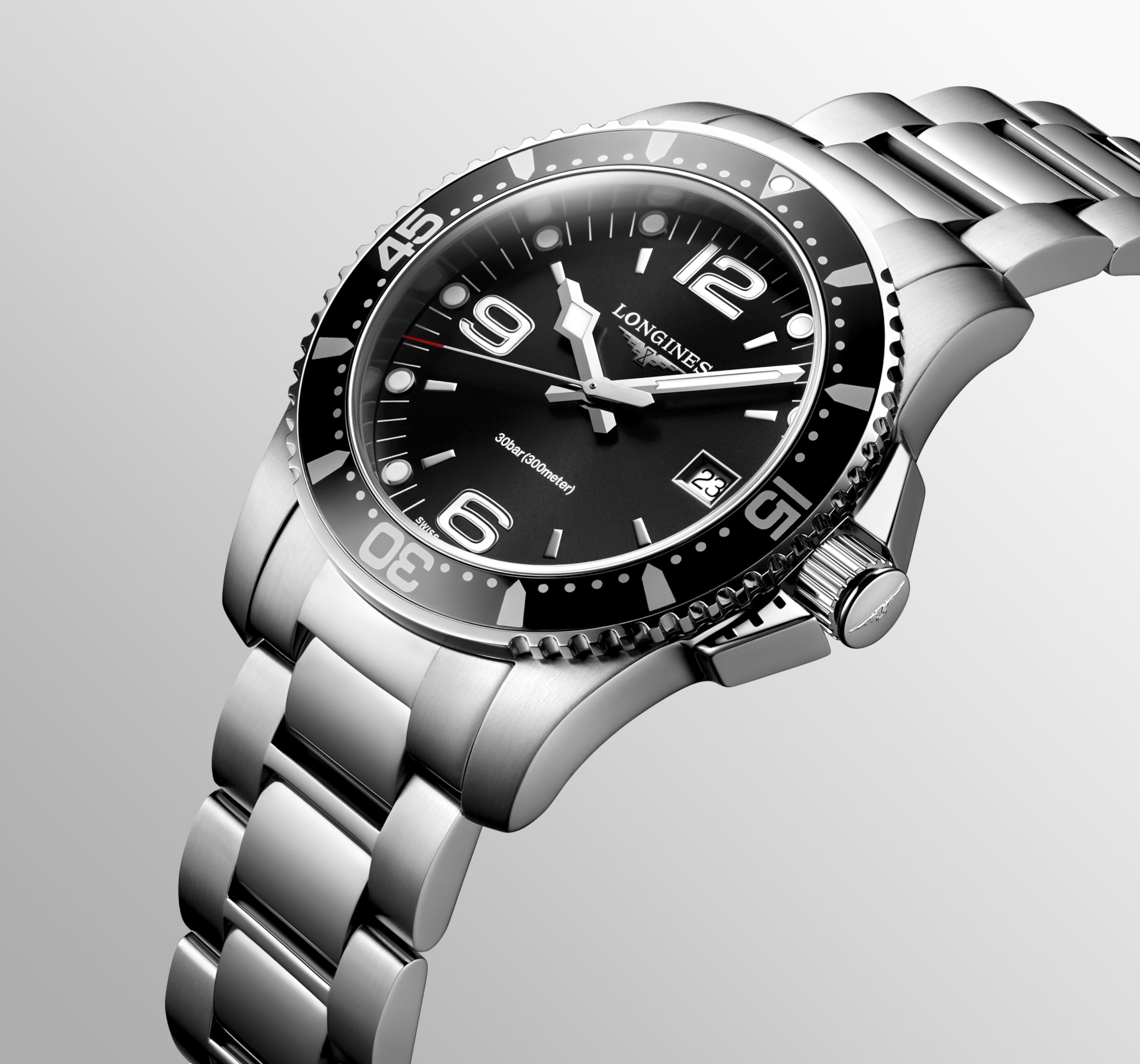 Longines HYDROCONQUEST quartz stainless steel Watch - L3.740.4.56.6