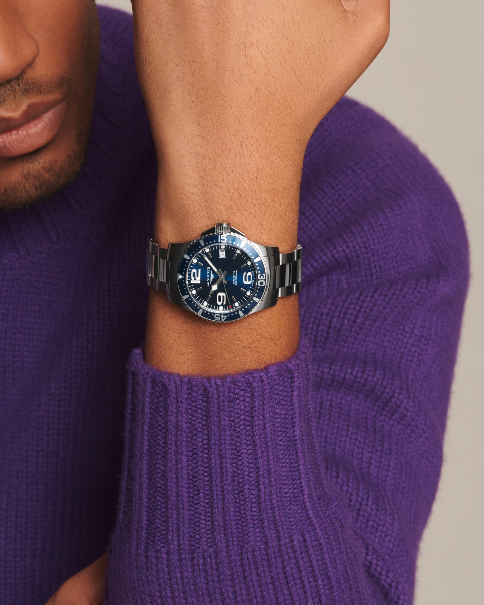 ハイドロコンクエスト 自動巻、ステンレススティール、ブルー