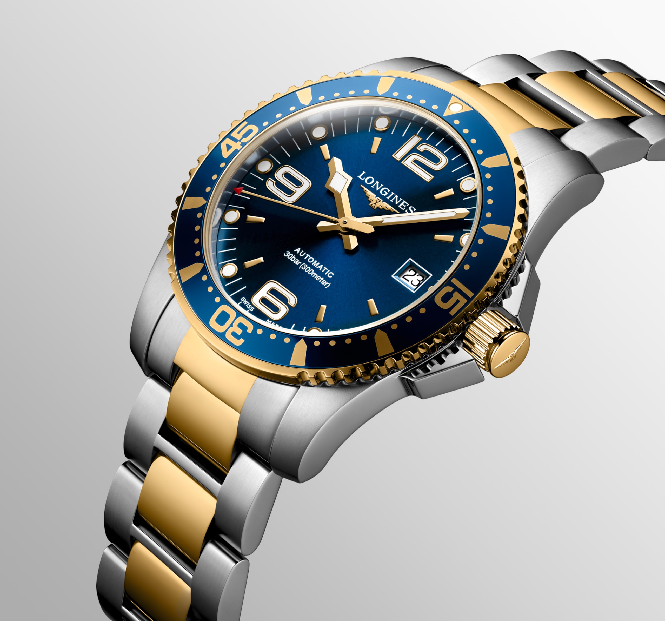Longines HYDROCONQUEST automatic stainless steel and yellow pvd coating Watch - L3.742.3.96.7