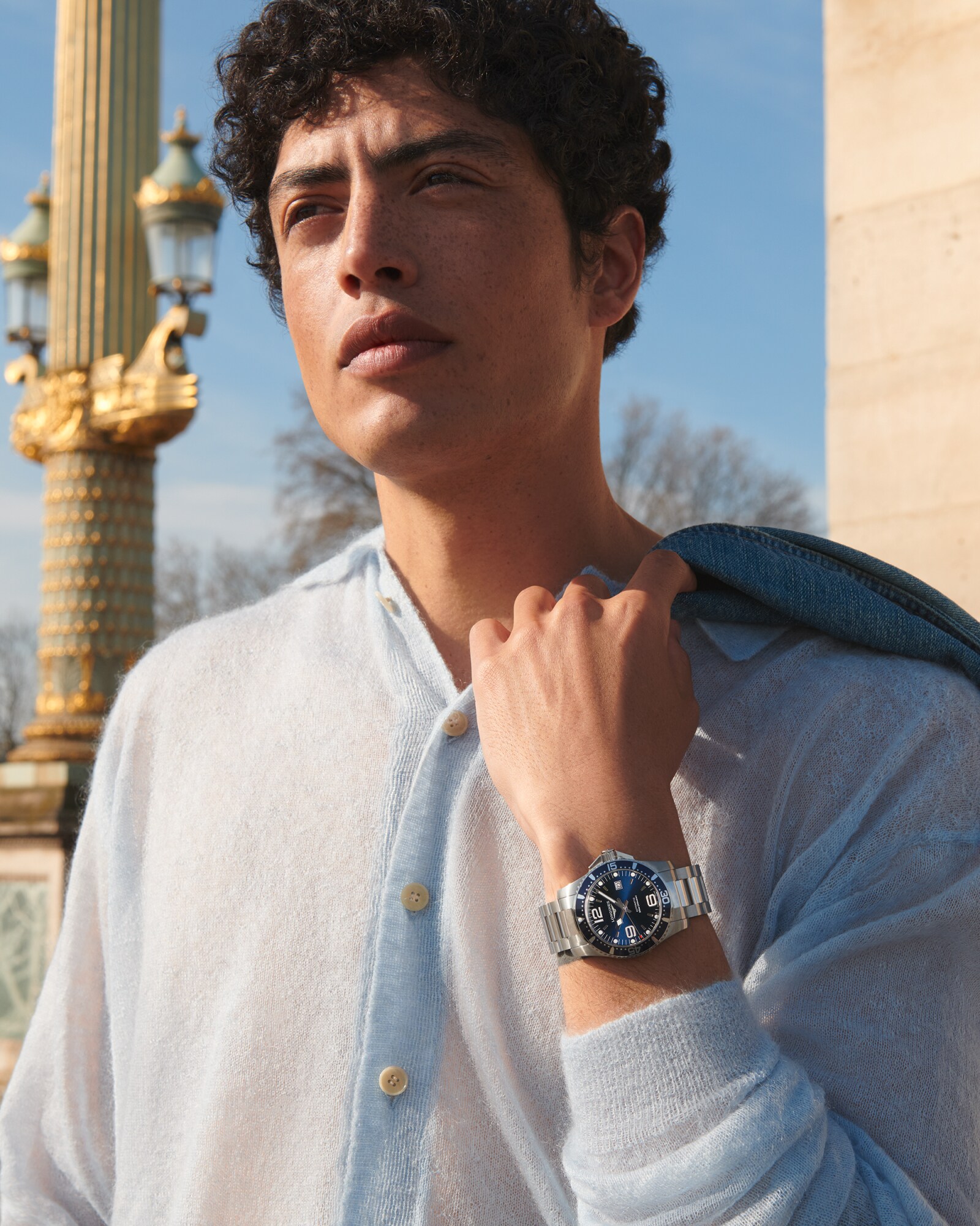 ハイドロコンクエスト 自動巻、ステンレススティール、ブルー